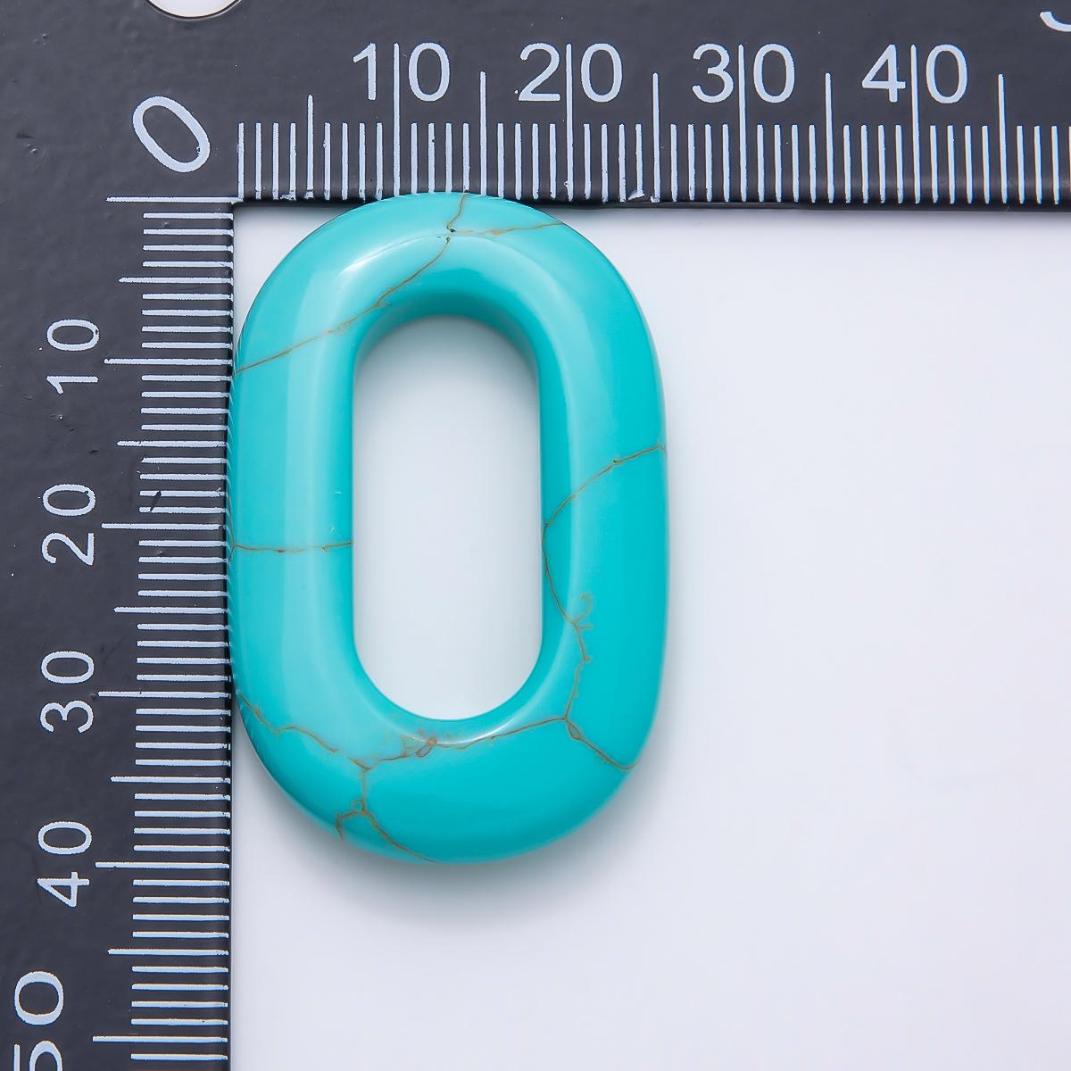 Turquoise natural oval open stone beads brown gemstone oblong oval findings 40mm x 25mm jewelry supply Findings-417