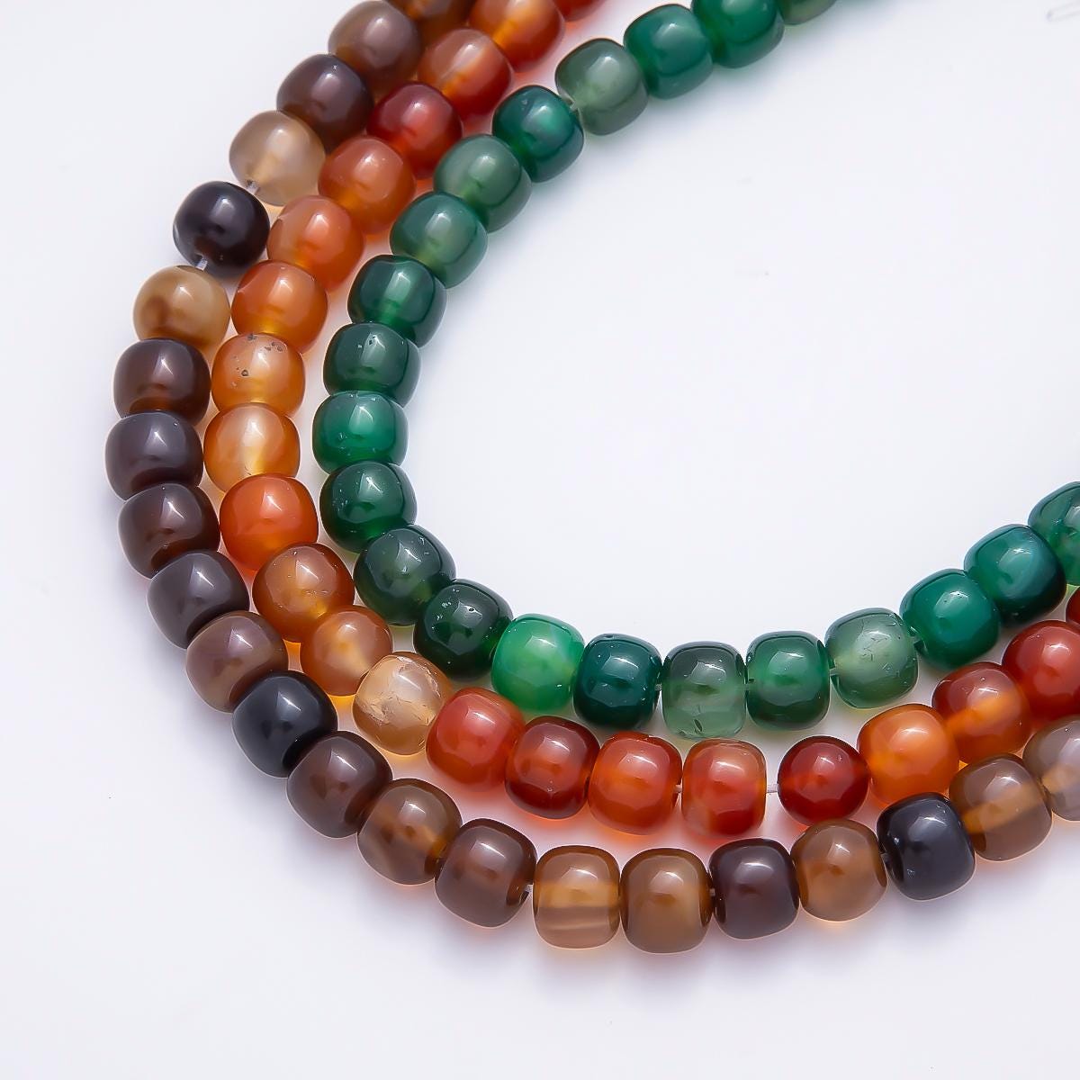 Natural Dyed Agate Stone Barrel Beads, Smooth cylinder Beads 9.5 x 7.4 mm Wholesale Beaded By Strand WA-4775