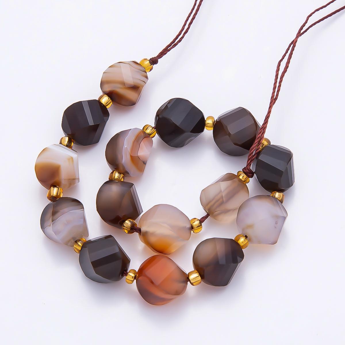 9mm Faceted Nugget Gemstone Beads | Organic Freeform Natural Dyed Stone Beads | Designer Jewelry Making Supplies WA-4760