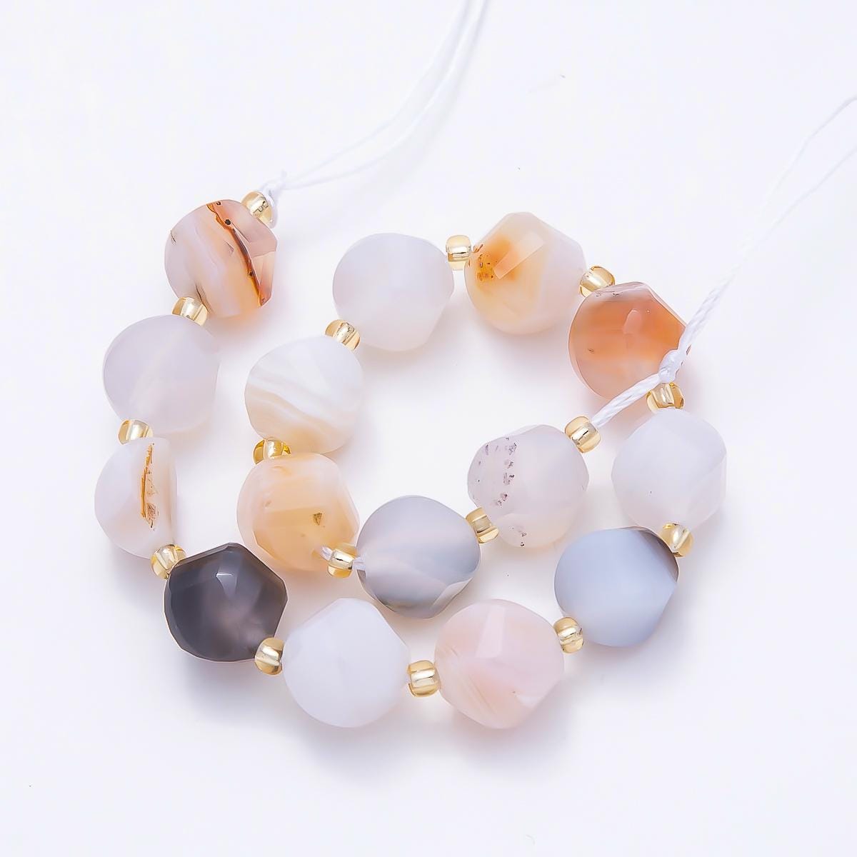 9mm Faceted Nugget Gemstone Beads | Organic Freeform Natural Dyed Stone Beads | Designer Jewelry Making Supplies WA-4760