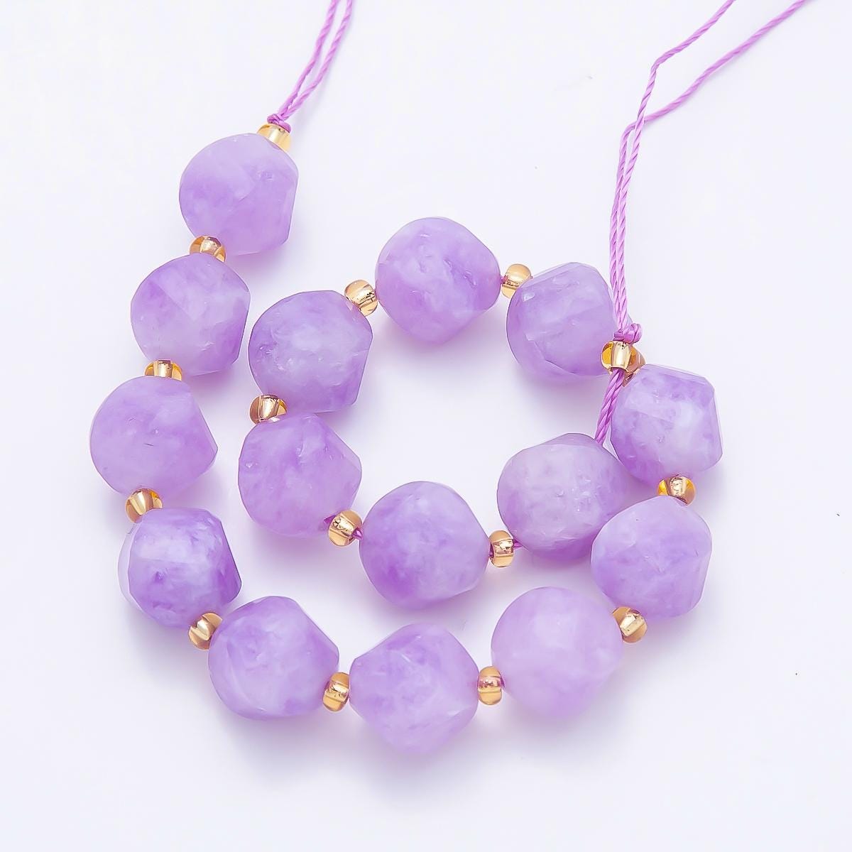 9mm Faceted Nugget Gemstone Beads | Organic Freeform Natural Dyed Stone Beads | Designer Jewelry Making Supplies WA-4760