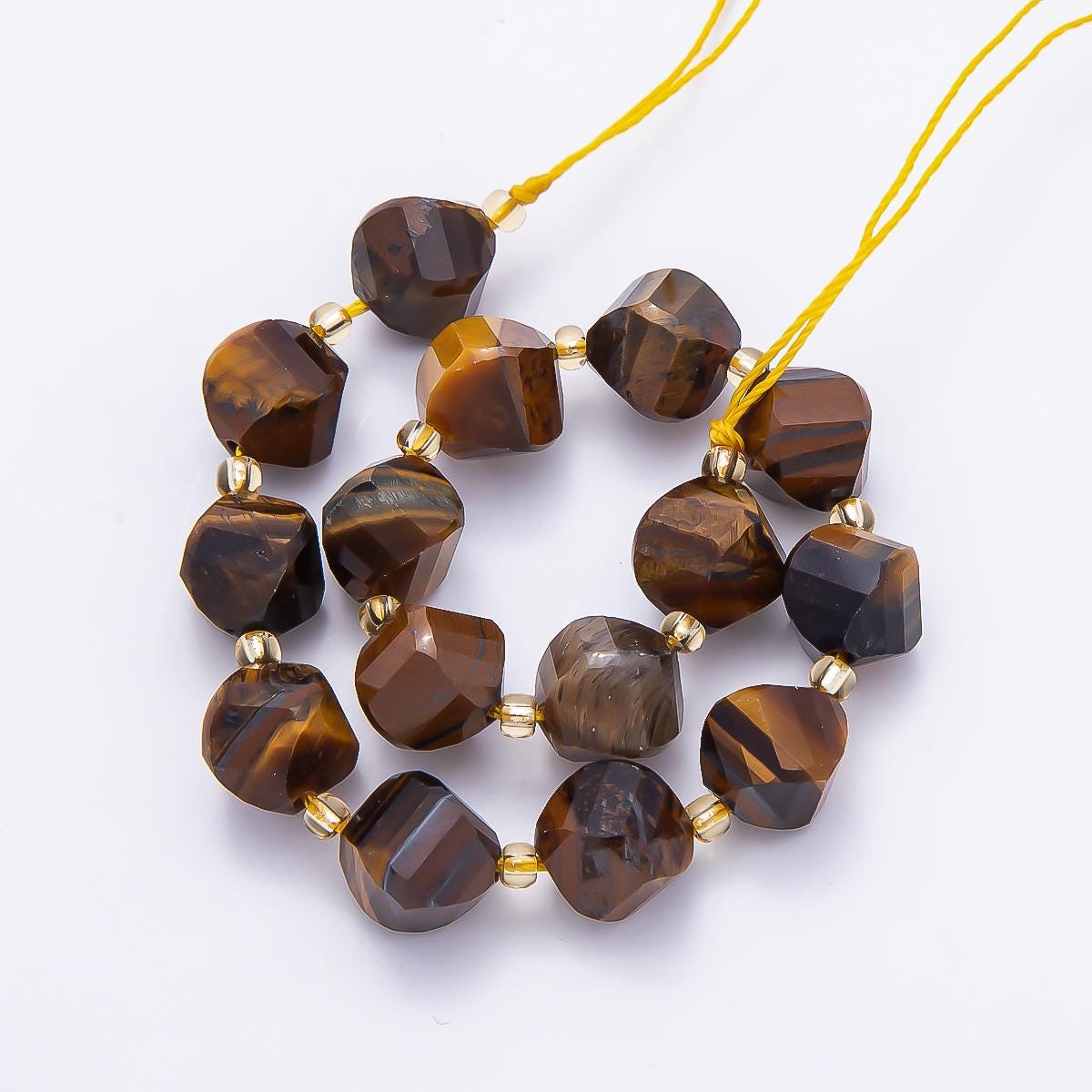 9mm Faceted Nugget Gemstone Beads | Organic Freeform Natural Dyed Stone Beads | Designer Jewelry Making Supplies WA-4760