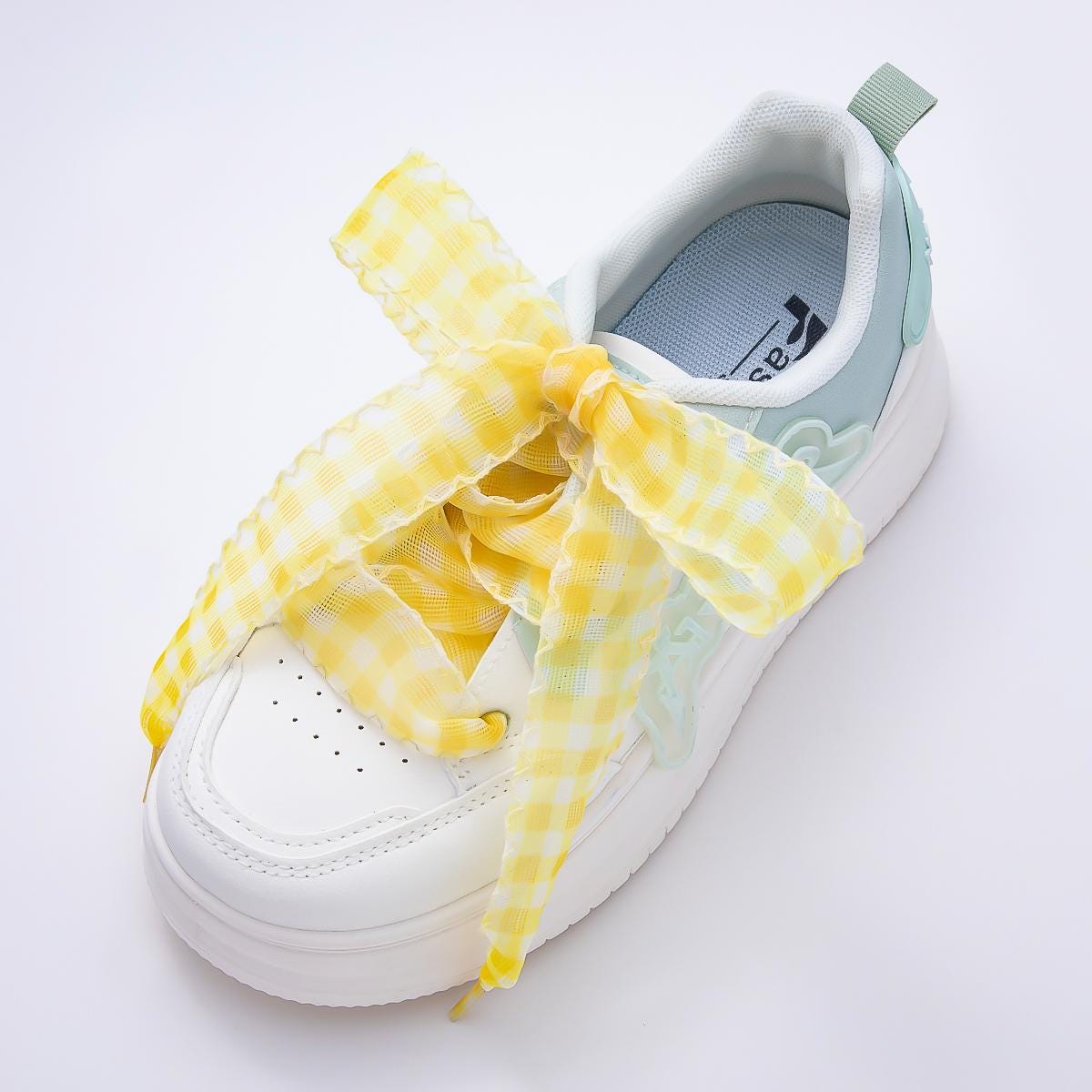 New Summer Scalloped Gingham Ribbon Shoelaces Custom sneaker laces fashion outfit accessory for her country girl coquette style | WB-00019