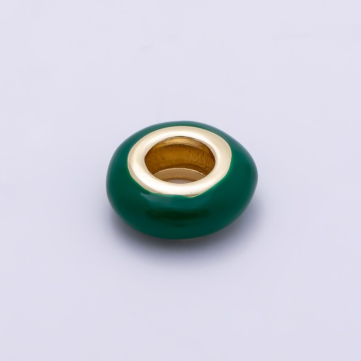 16k Gold Filled 10mm Colorful Enamel Spacer Bead Rondelle Charm Add on for Necklaces and Bracelets DIY Jewelry Making Supply | BEADS-469