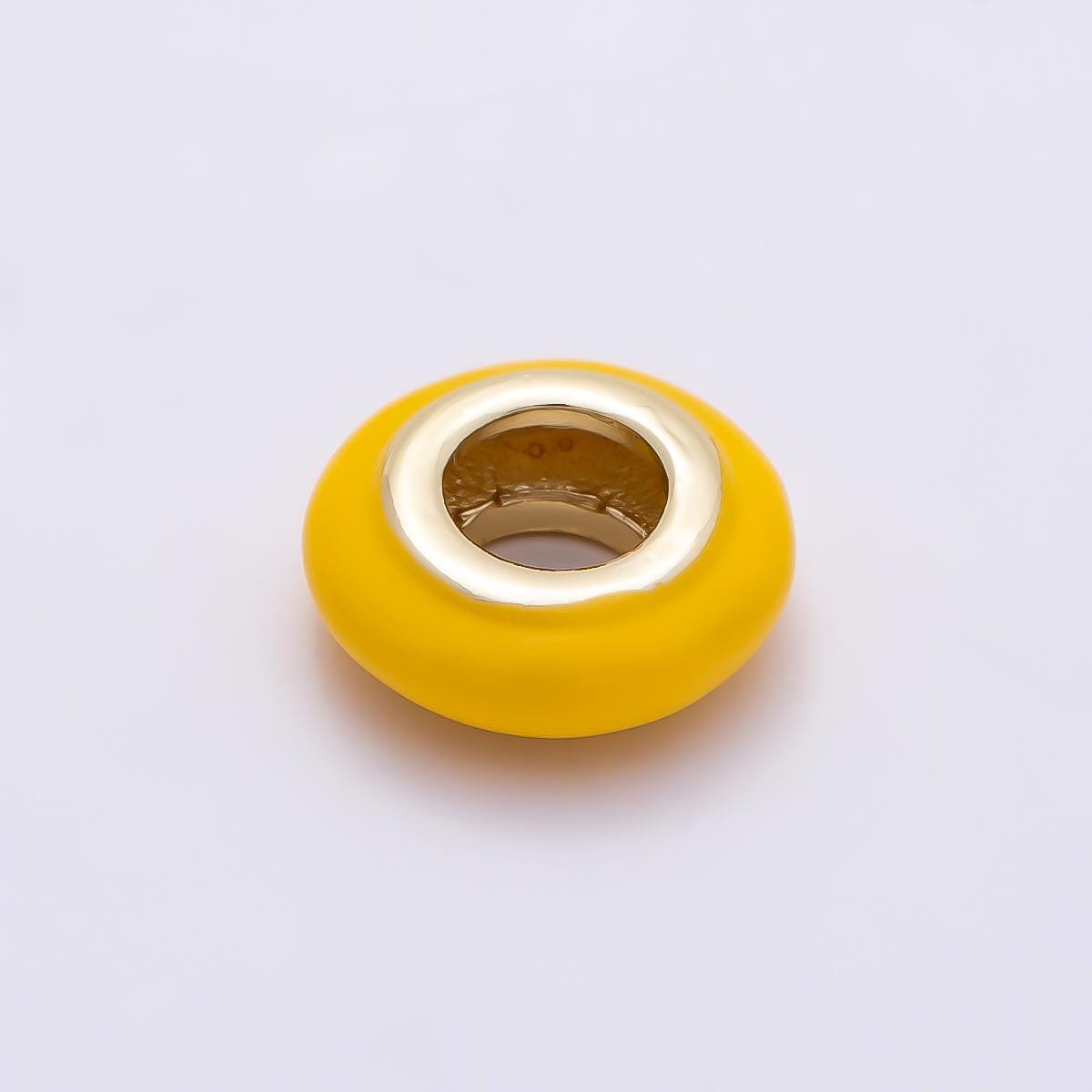 16k Gold Filled 10mm Colorful Enamel Spacer Bead Rondelle Charm Add on for Necklaces and Bracelets DIY Jewelry Making Supply | BEADS-469