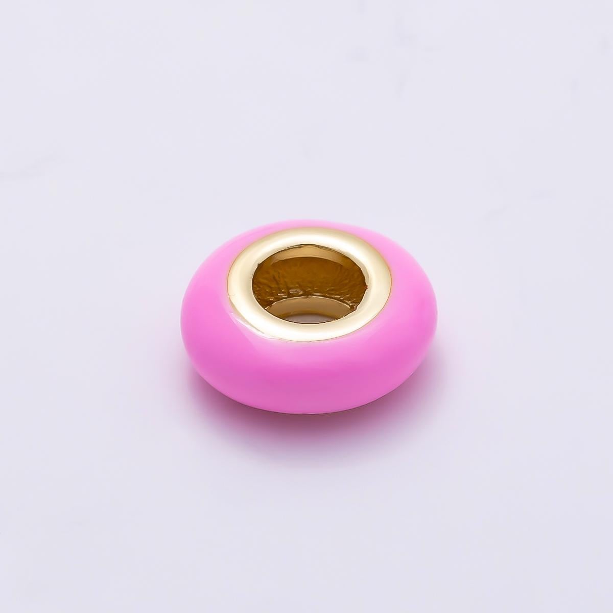 16k Gold Filled 10mm Colorful Enamel Spacer Bead Rondelle Charm Add on for Necklaces and Bracelets DIY Jewelry Making Supply | BEADS-469