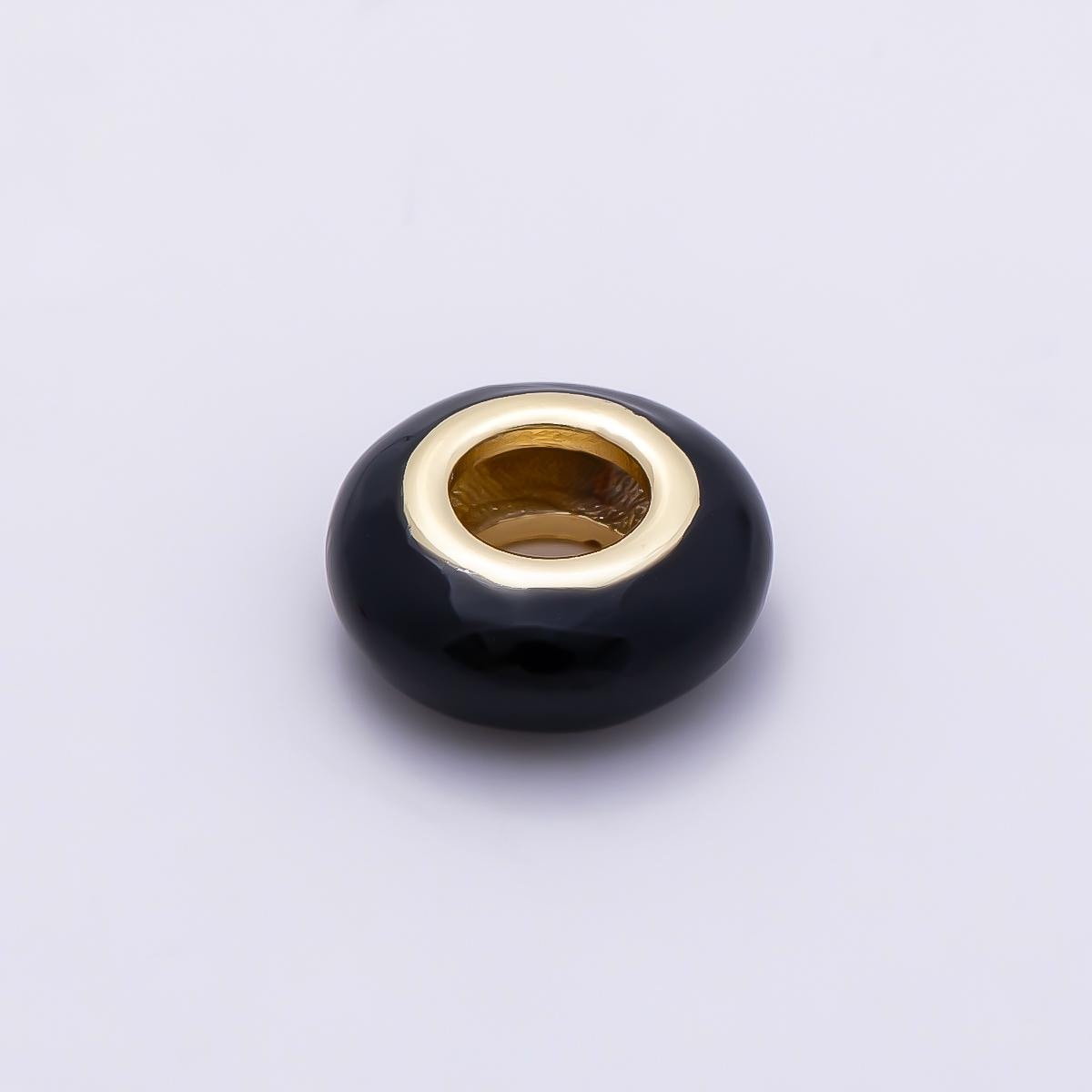 16k Gold Filled 10mm Colorful Enamel Spacer Bead Rondelle Charm Add on for Necklaces and Bracelets DIY Jewelry Making Supply | BEADS-469