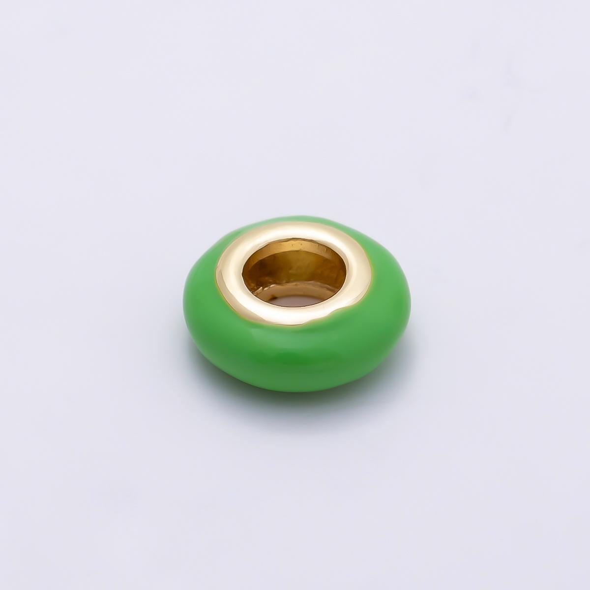 16k Gold Filled 10mm Colorful Enamel Spacer Bead Rondelle Charm Add on for Necklaces and Bracelets DIY Jewelry Making Supply | BEADS-469