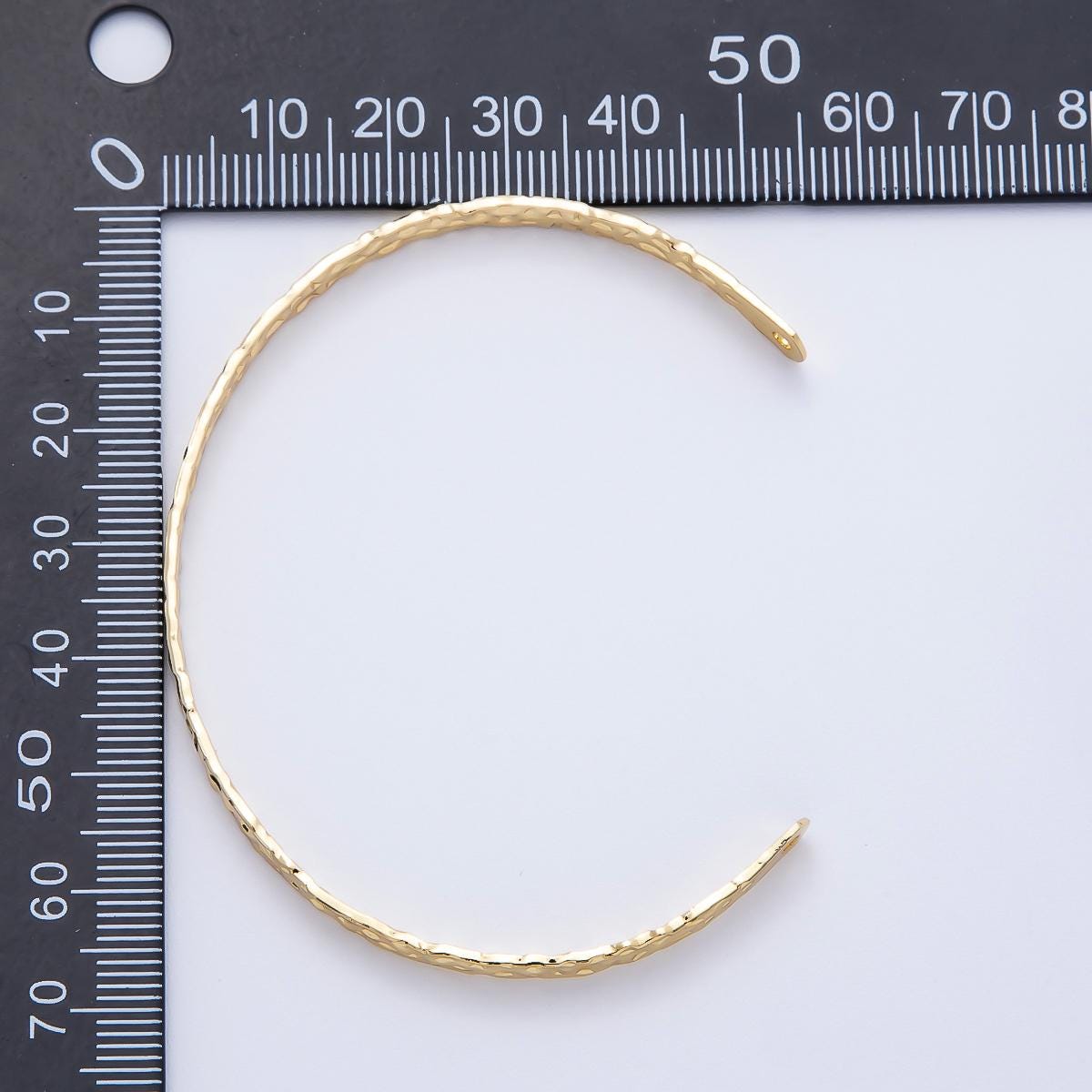 18K Gold Filled Minimalist Textured Half Cuff Bracelet- Half Bracelet Finding for Bangle Supply WA-4412