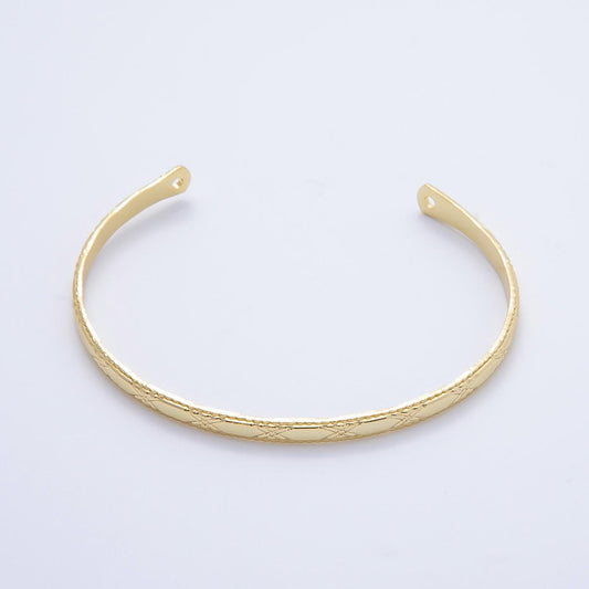 18K Gold Filled Minimalist X Half Cuff Bracelet- Half Bracelet Finding for Bangle Supply WA-4411