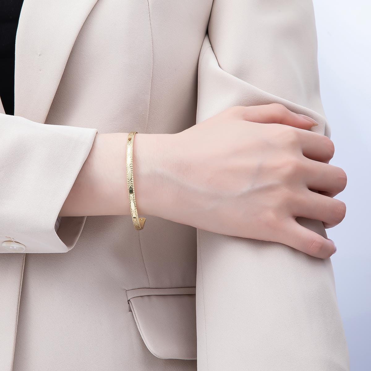 18K Gold Filled Minimalist X Half Cuff Bracelet- Half Bracelet Finding for Bangle Supply WA-4411
