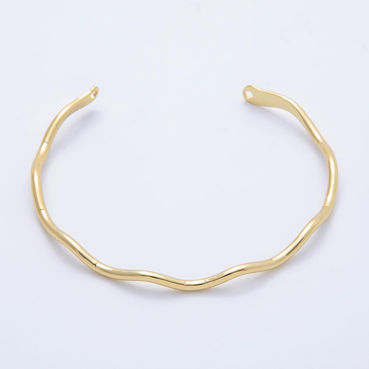 18K Gold Filled Curvy The Wave Half Cuff Bracelet- Half Bracelet Finding for Bangle Supply WA-4422