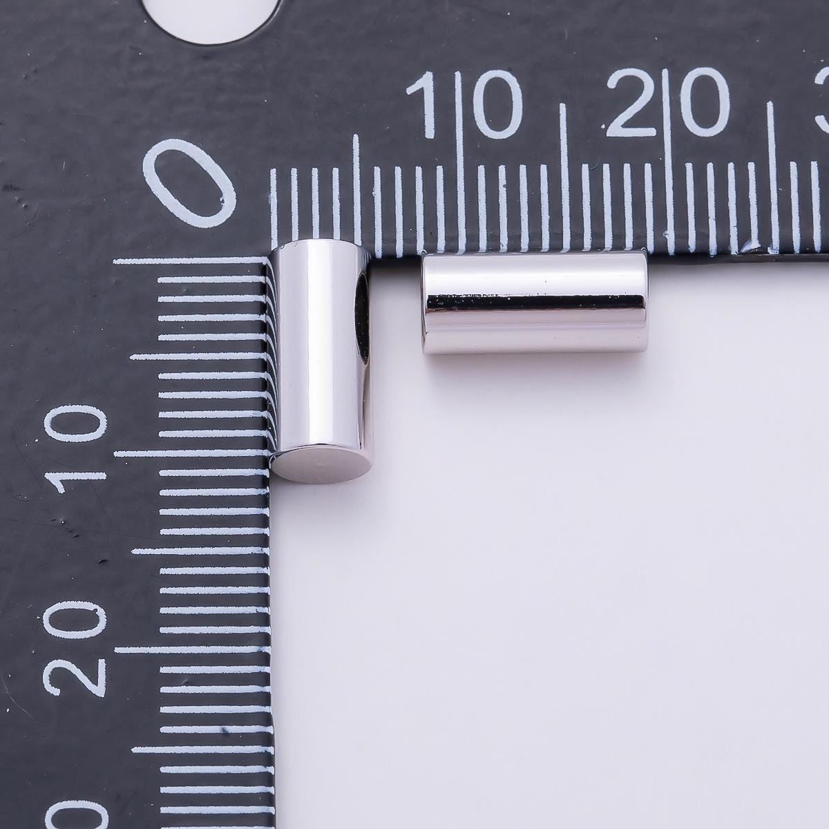 Silver 11mm Cylinder Tube Beads for Jewelry Making Column Spacer Bead Minimalist Cord End Caps DIY Craft Supplies Pack | FINDINGS-00405