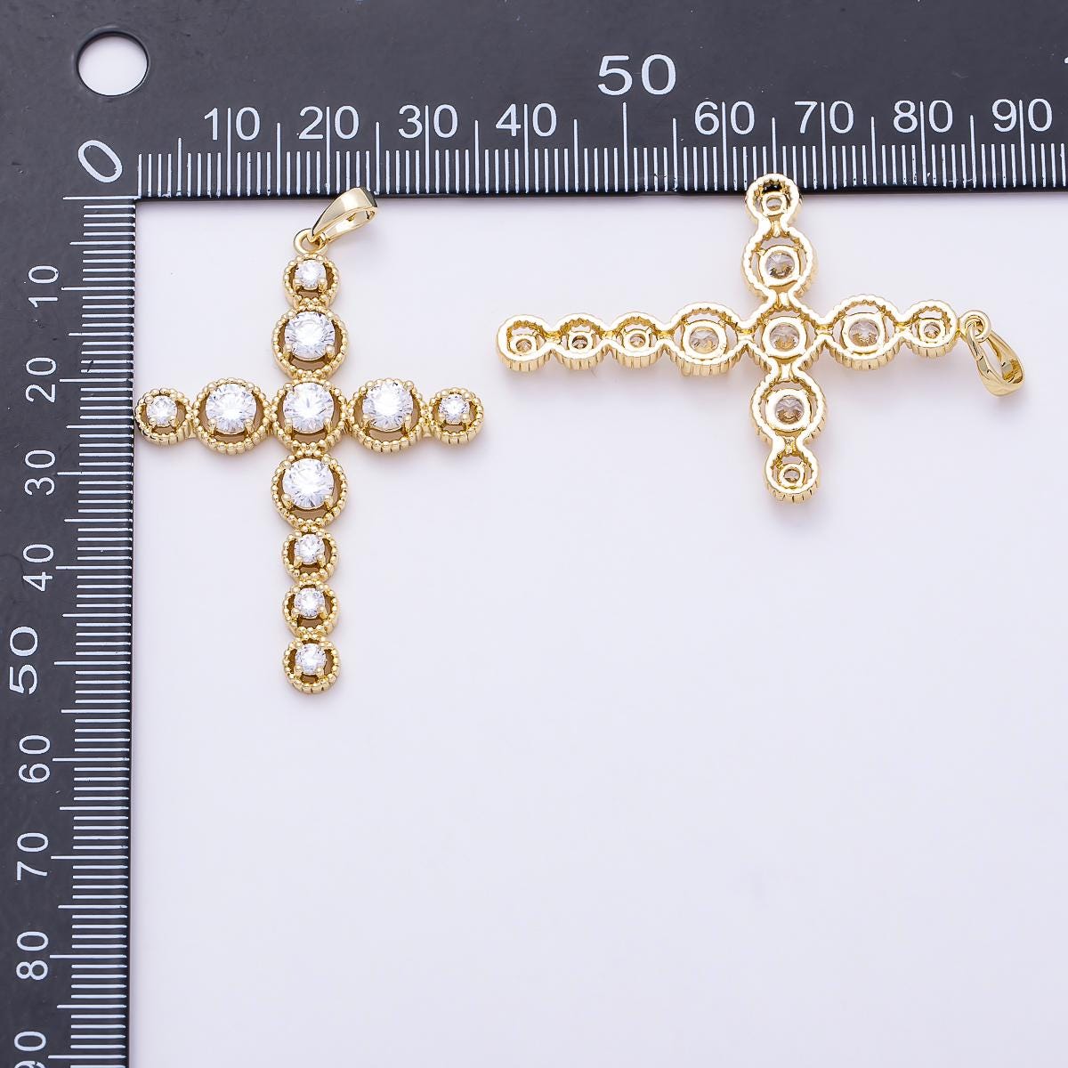 Big cubic cross charm micro pave charm for bracelet necklace pendant religious necklace 18k gold filled cross jewelry making Charms-1401