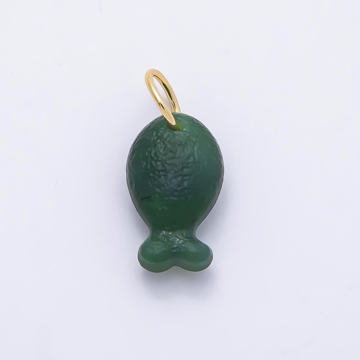 Natural Jade Fish Pendant Charm, 18k Gold Filled Fish Charm, Fish Stone Pendant for Necklace, Bracelet Jewelry Making Supplies Charms-1389
