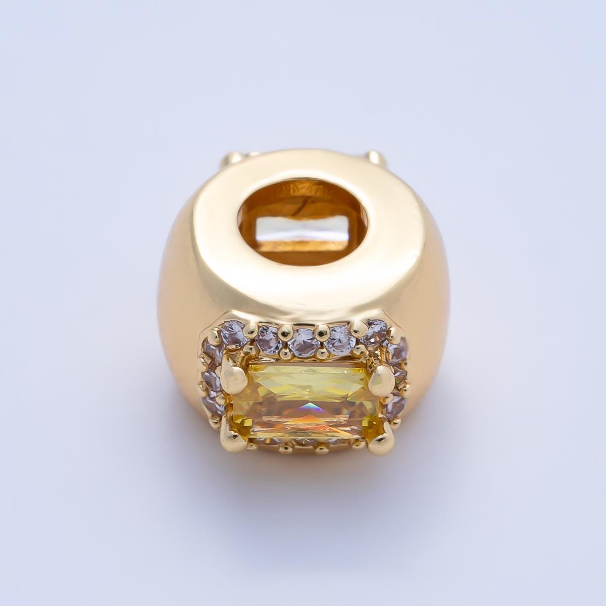 10.5mm 16k gold filled multicolor CZ birthstone rondelle spacer beads DIY Jewelry Making Supply for custom bracelet necklace | BEADS-00113