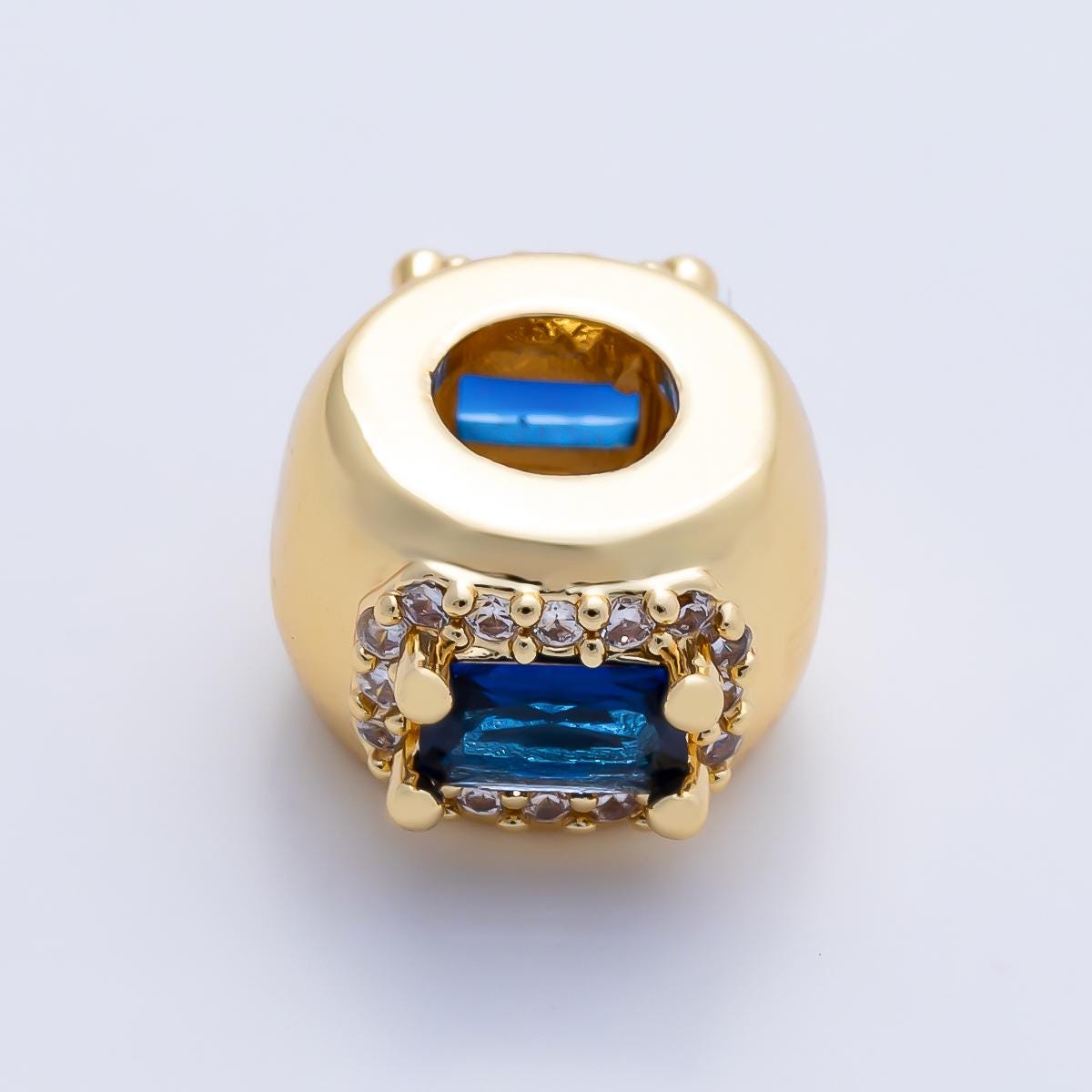 10.5mm 16k gold filled multicolor CZ birthstone rondelle spacer beads DIY Jewelry Making Supply for custom bracelet necklace | BEADS-00113