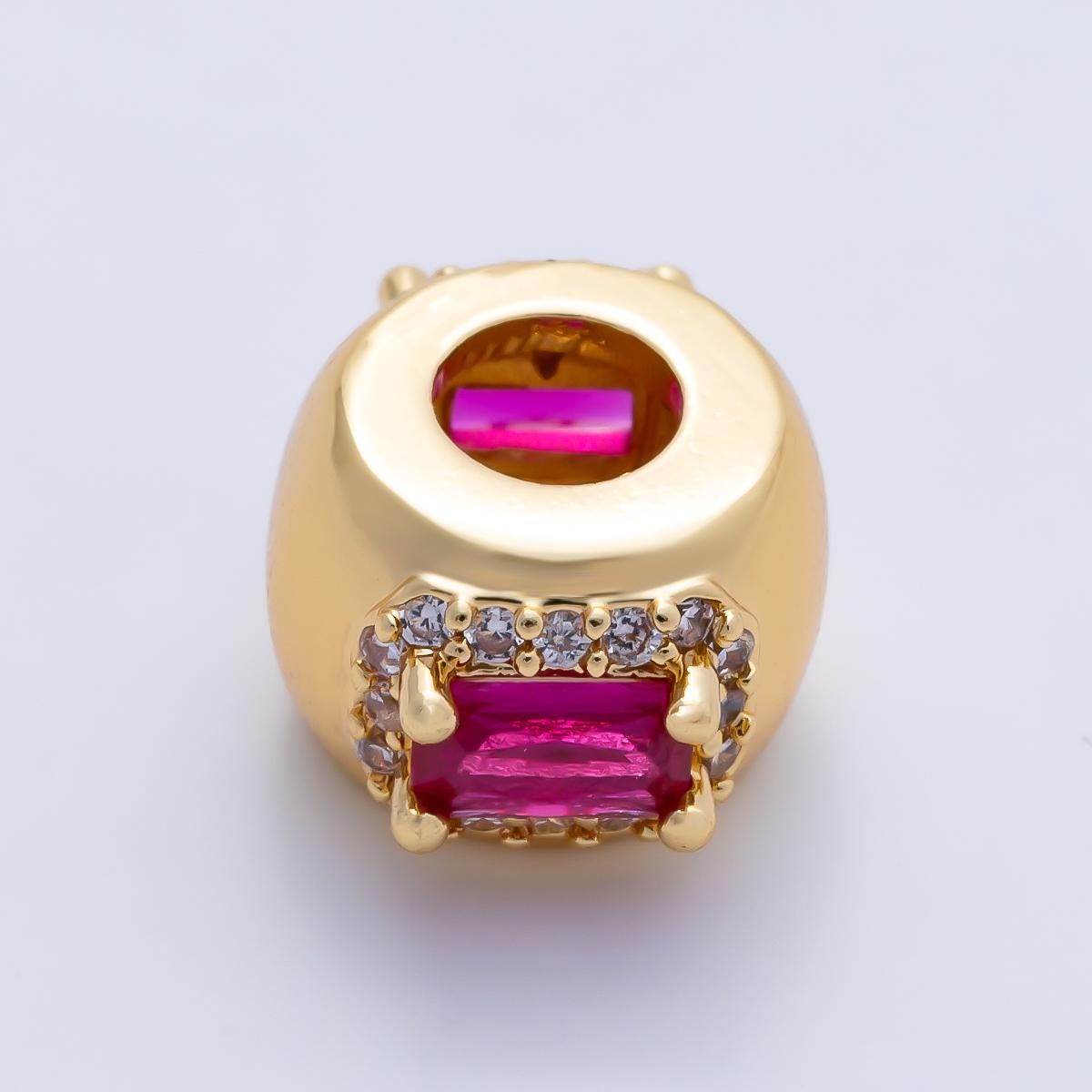 10.5mm 16k gold filled multicolor CZ birthstone rondelle spacer beads DIY Jewelry Making Supply for custom bracelet necklace | BEADS-00113