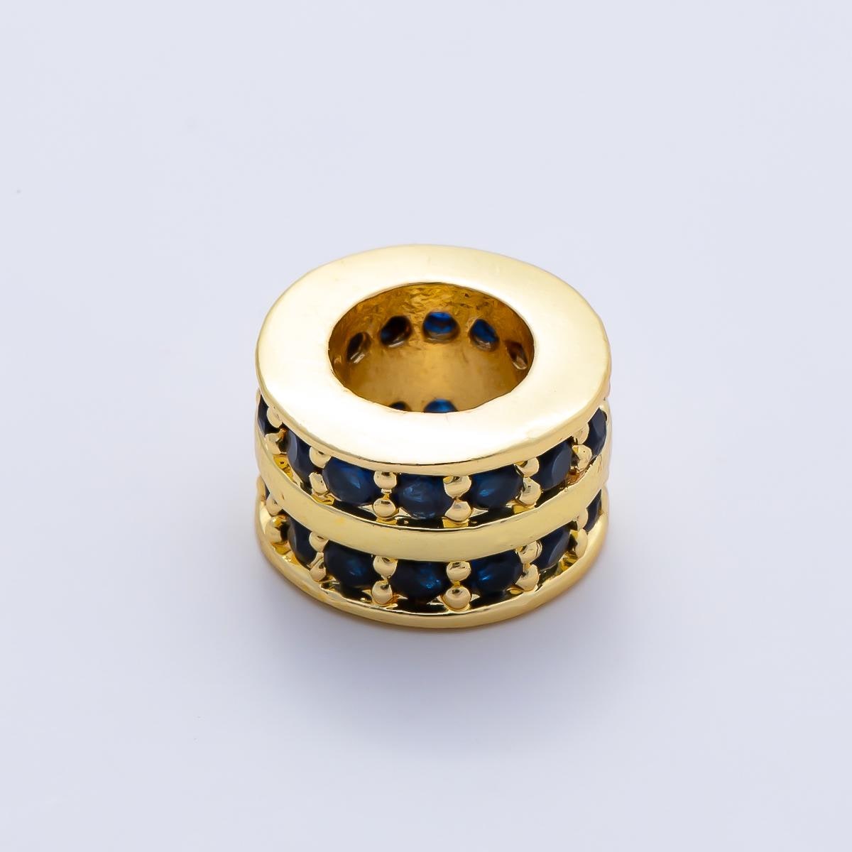 Gold Birthstone Spacer Beads CZ Rondelle Barrel Spacer 16k Gold Filled Bead, DIY Jewelry Making Supplies, Bracelet Necklace Charm Beads-411