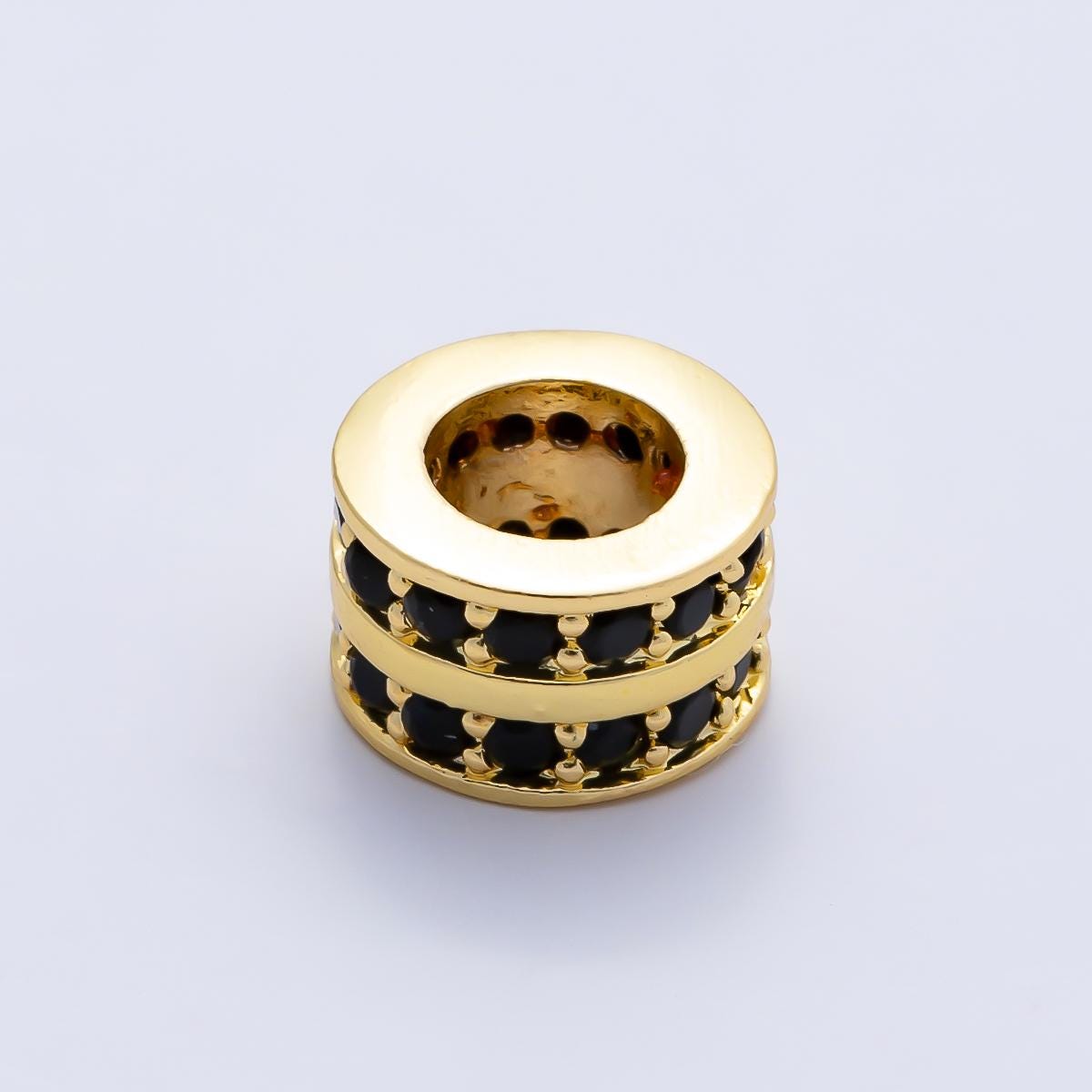 Gold Birthstone Spacer Beads CZ Rondelle Barrel Spacer 16k Gold Filled Bead, DIY Jewelry Making Supplies, Bracelet Necklace Charm Beads-411