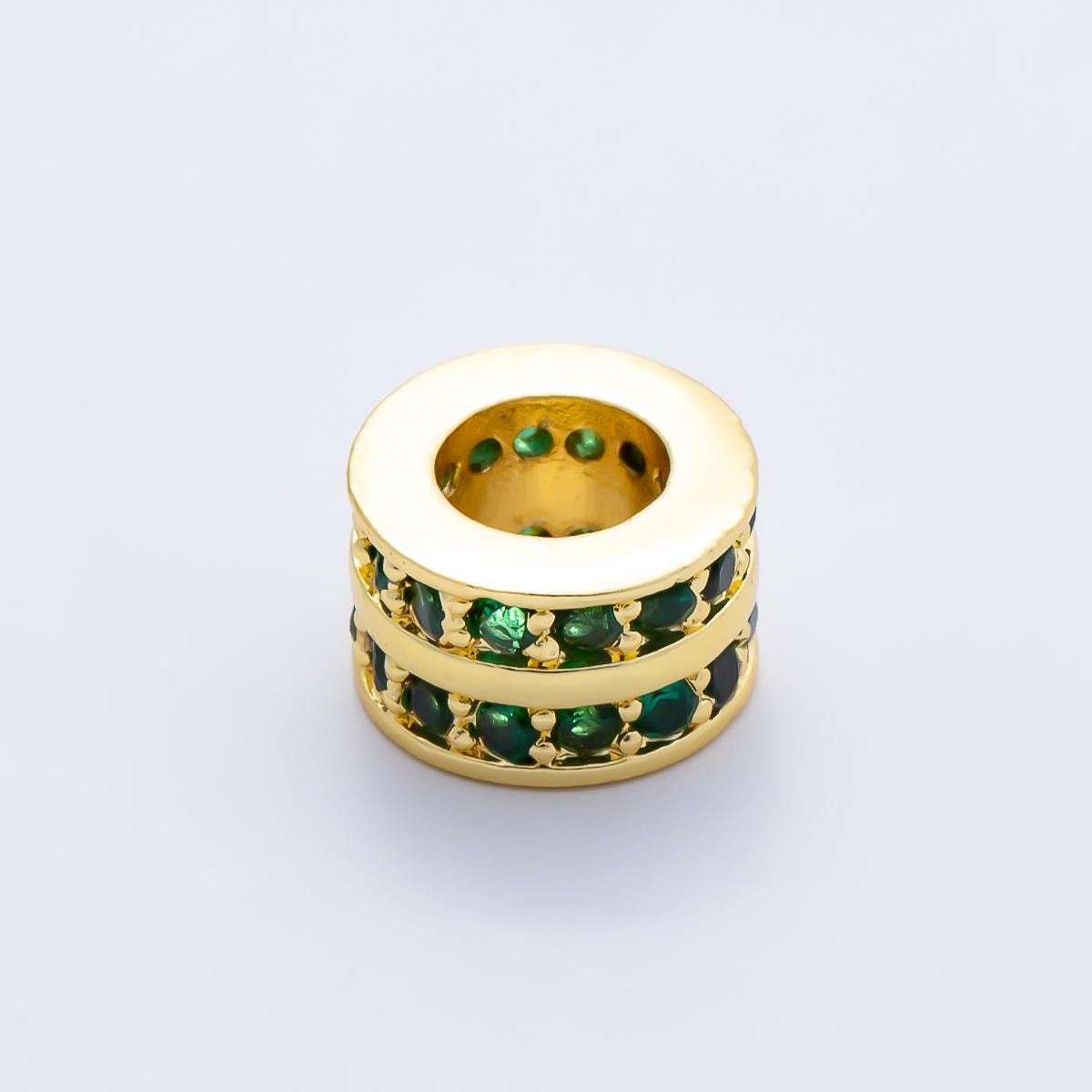 Gold Birthstone Spacer Beads CZ Rondelle Barrel Spacer 16k Gold Filled Bead, DIY Jewelry Making Supplies, Bracelet Necklace Charm Beads-411