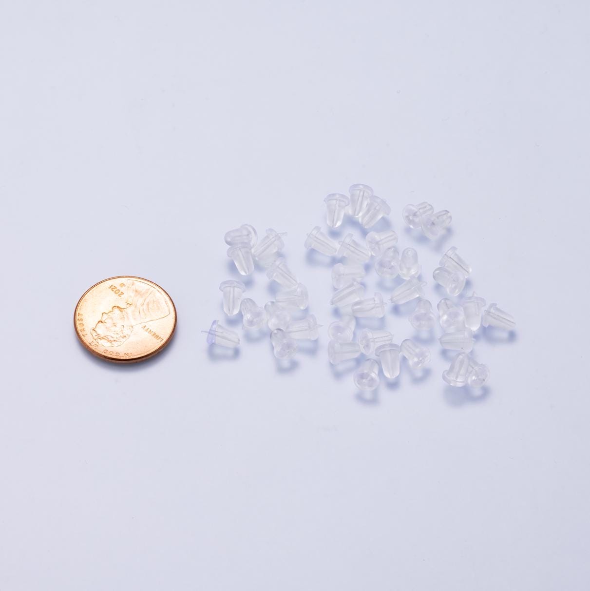 Clear Silicone Earring Backs 6mm Soft Plastic Replacement Backings Fishhook Findings | FINDINGS-00210