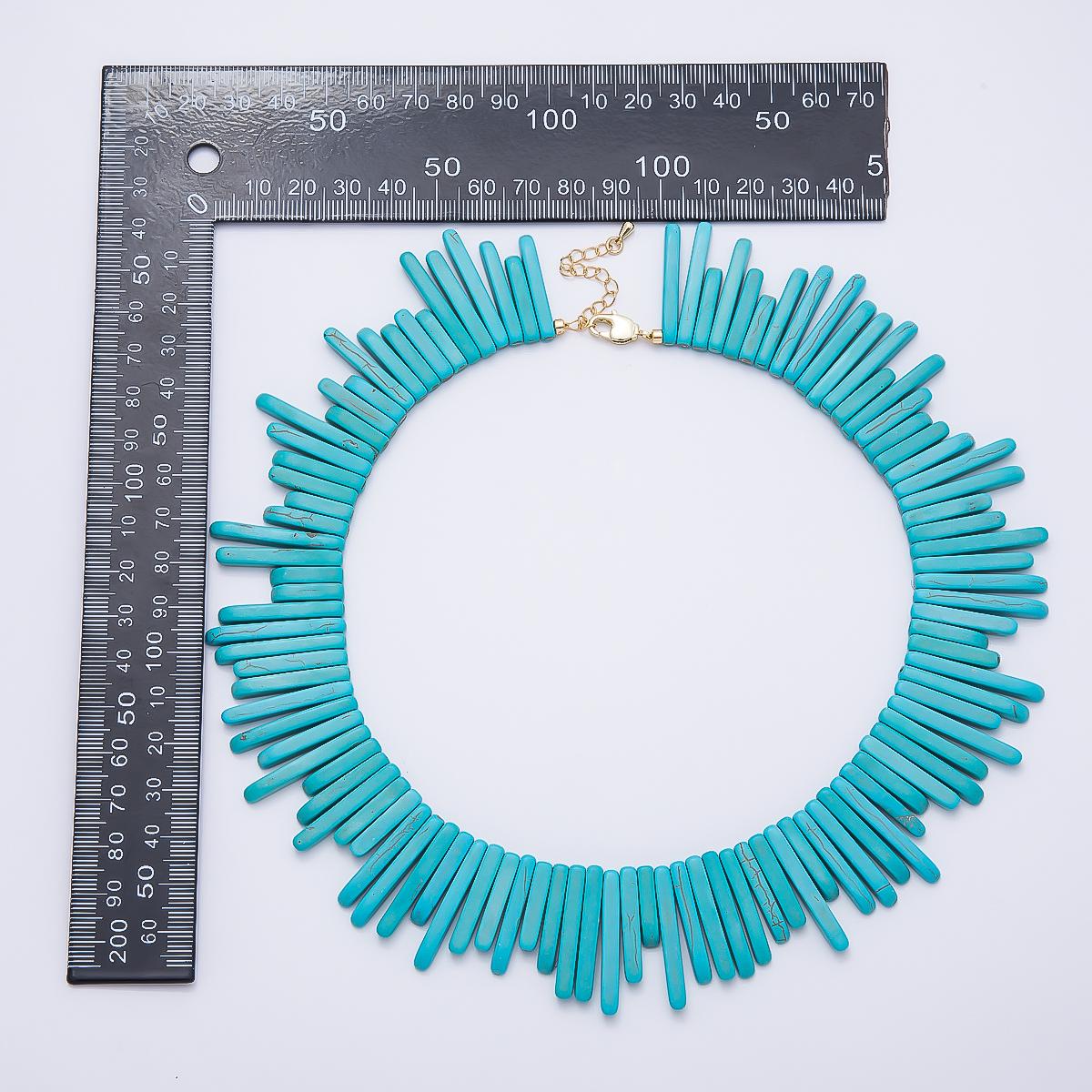 Turquoise Stick Collar Necklace for Statement Jewelry Bohemian Inspired Necklace WA-4757