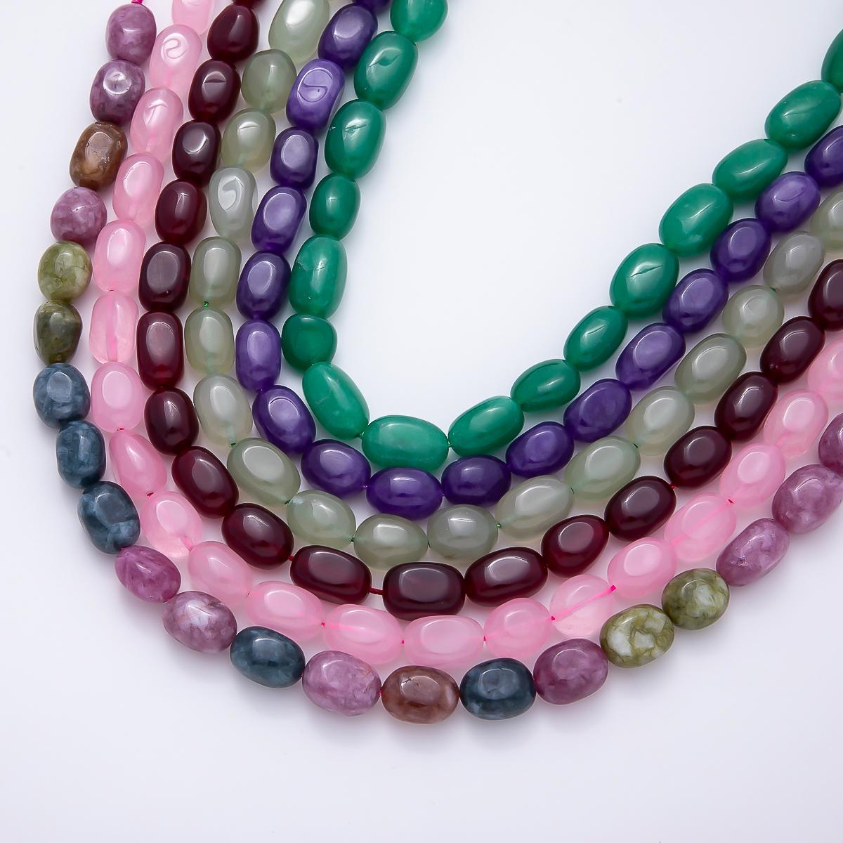 12mm Aventurine, Pink Quartz, Carnelian, Amethyst, Peridot, Tourmaline Oval Gemstone Bead Strand Finding DIY Beading Supplies | WA-00269