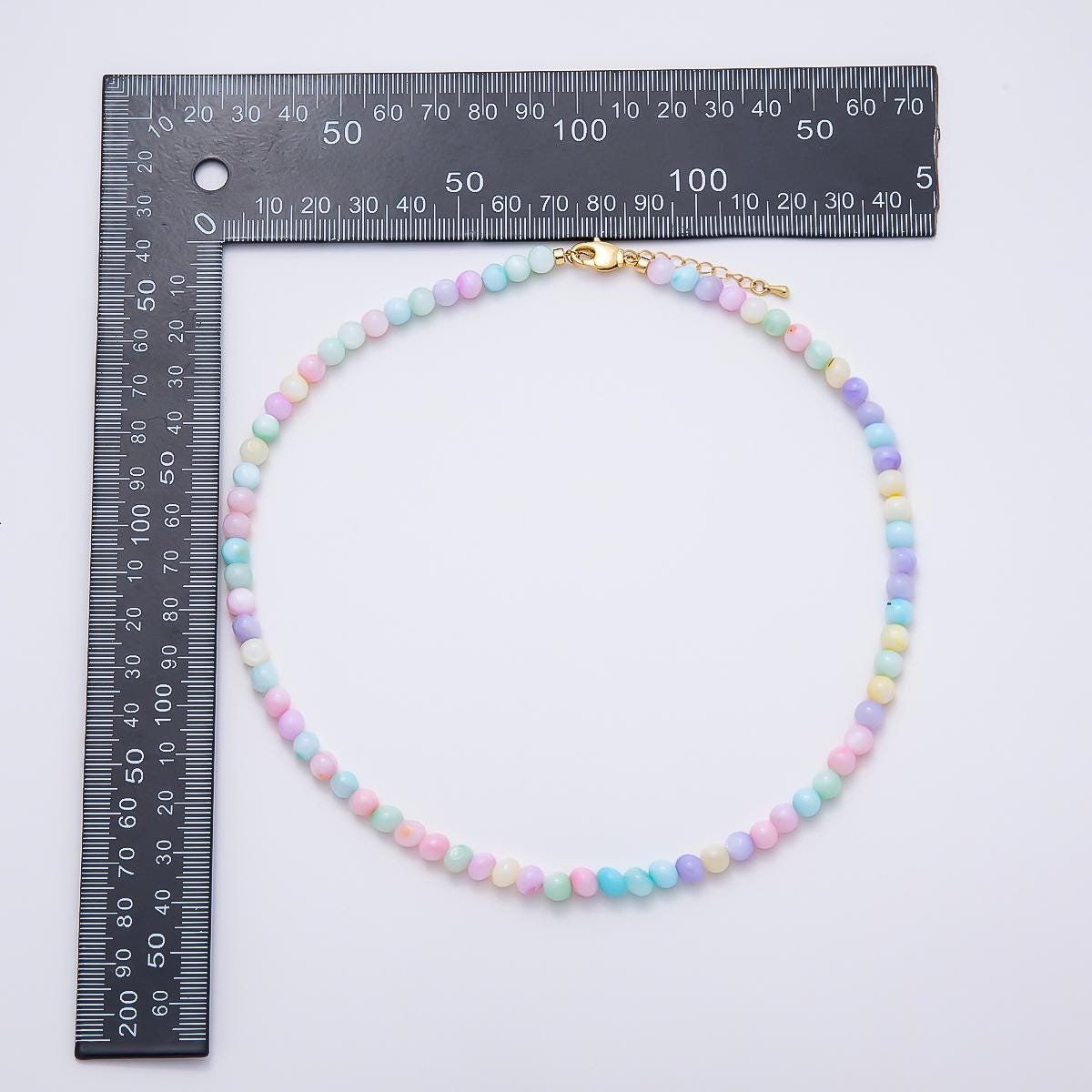 Pastel Beaded Choker 17inch Necklace + 2inch Extender Summer Beach Jewelry Gift for Her DIY Supply for custom Necklace & Bracelet | WA-00408