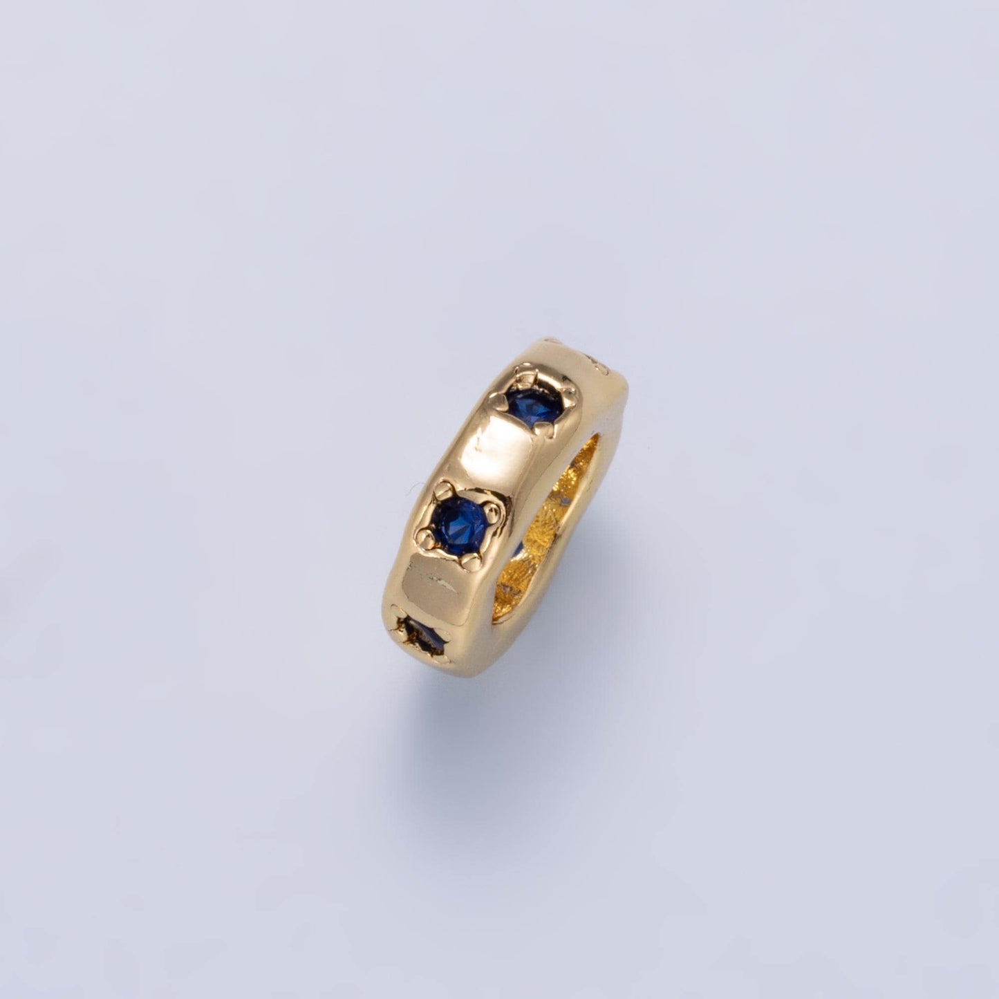 18k Gold Filled 11mm Rondelle Spacer Beads CZ Crystal Donut Charm Bead for Jewelry Making for Necklace Bracelet | BEADS-00412