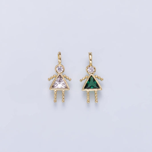 24k Gold Filled 15mm Girl Birthstone Charm Family Jewelry Making Supply Personalized Kid Pendant Component for DIY Necklace | CHARMS-01263