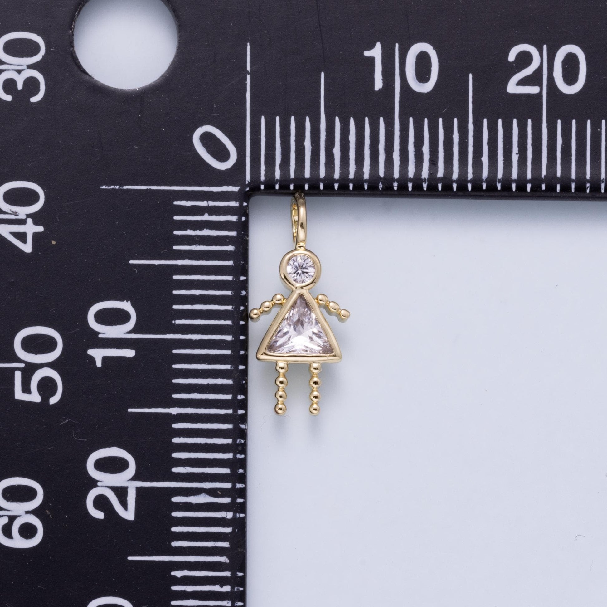 24k Gold Filled 15mm Girl Birthstone Charm Family Jewelry Making Supply Personalized Kid Pendant Component for DIY Necklace | CHARMS-01263