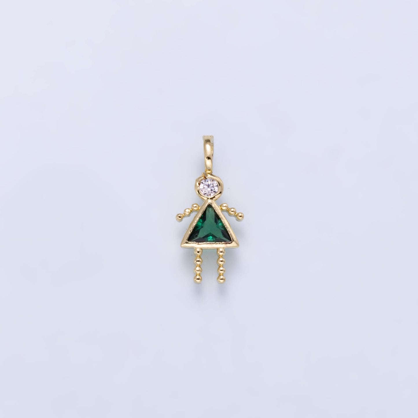 24k Gold Filled 15mm Girl Birthstone Charm Family Jewelry Making Supply Personalized Kid Pendant Component for DIY Necklace | CHARMS-01263