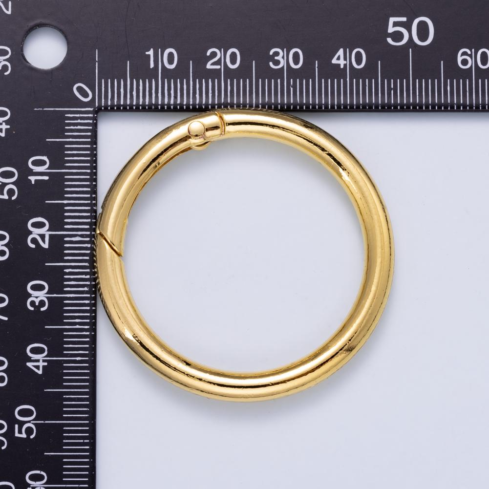 24K Gold Filled Round Carabiner Clasp Big Lock Connector Spring Push Gate for DIY Jewelry Clasp Necklace Keychain Charm Findings-414