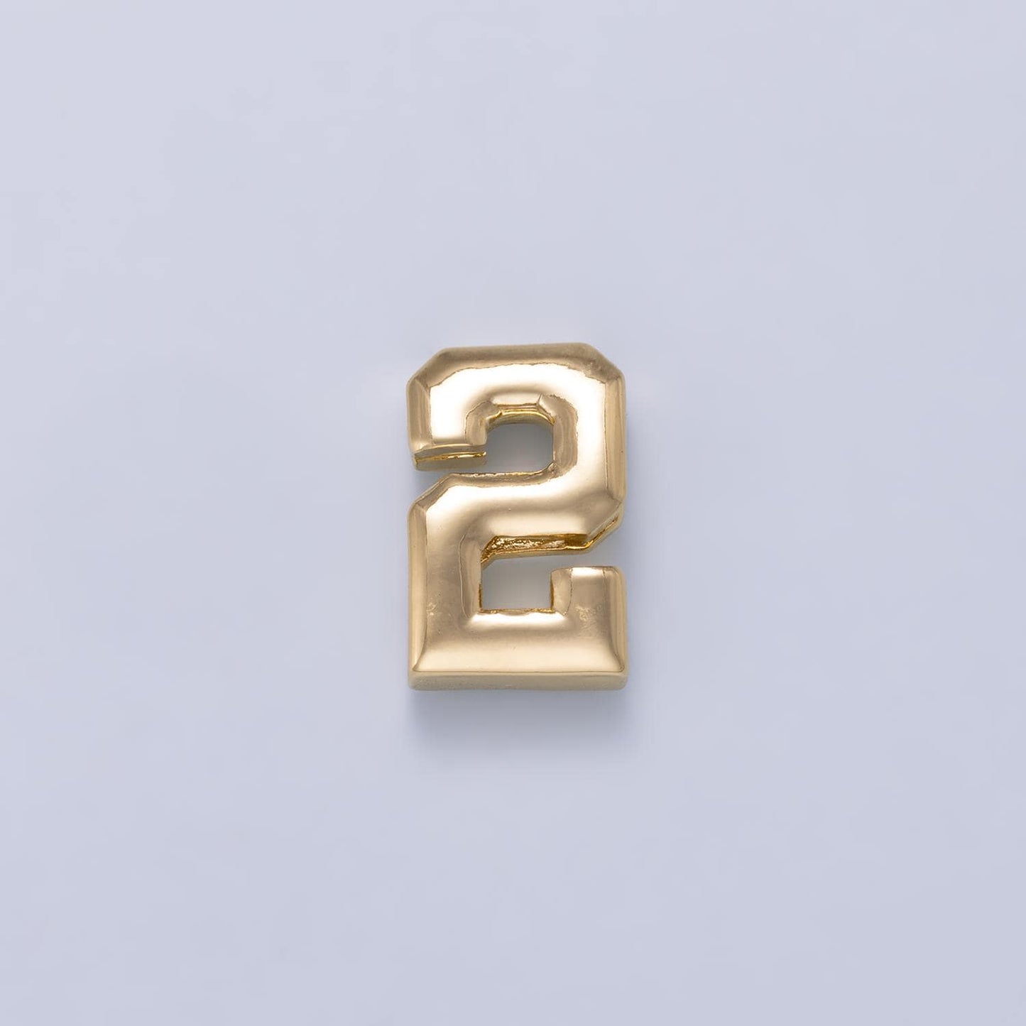 24k Gold Filled Varsity Number Beads charm Sport Number Spacer 3D Gold digit number 1 2 bubble Cord Bracelet Supply
