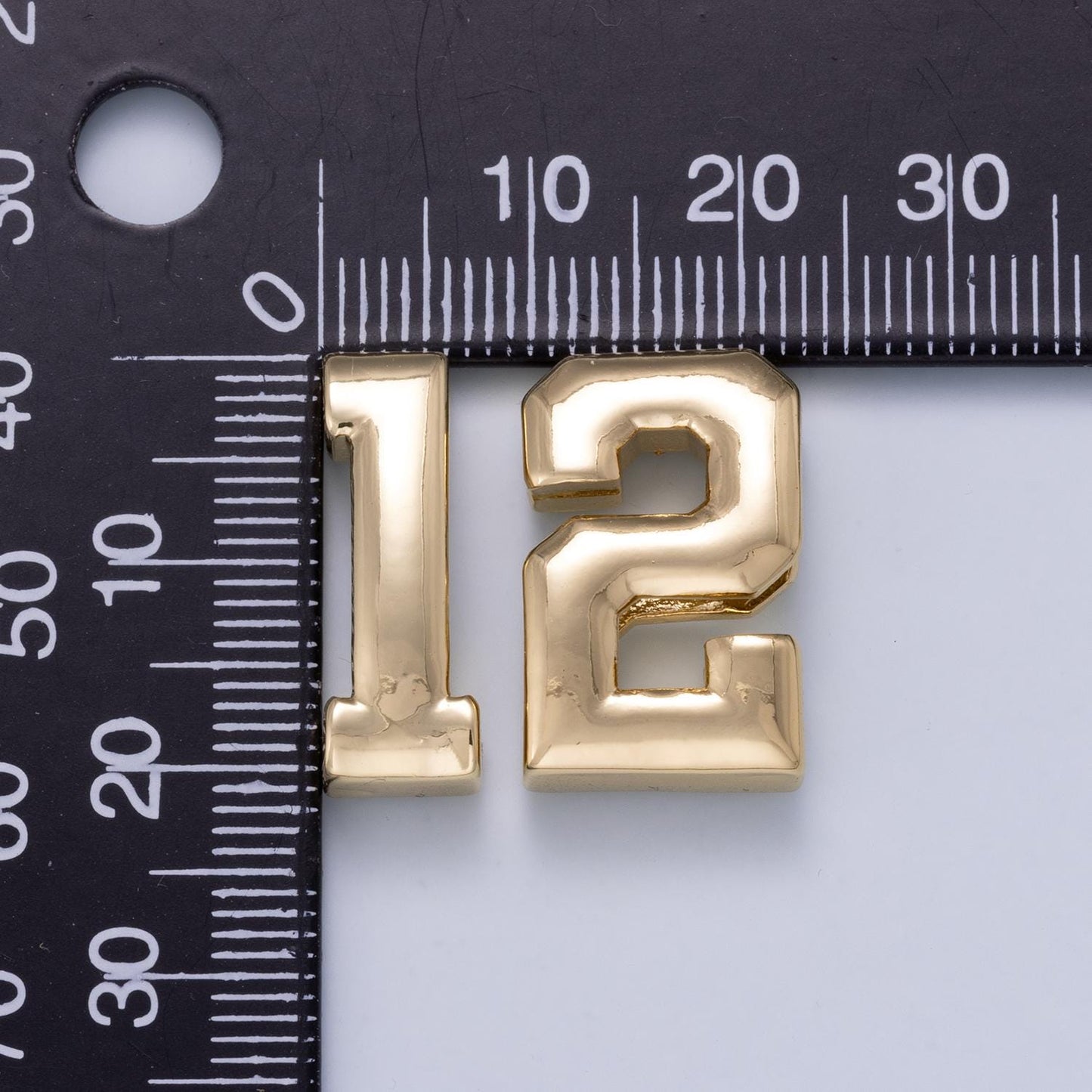 24k Gold Filled Varsity Number Beads charm Sport Number Spacer 3D Gold digit number 1 2 bubble Cord Bracelet Supply
