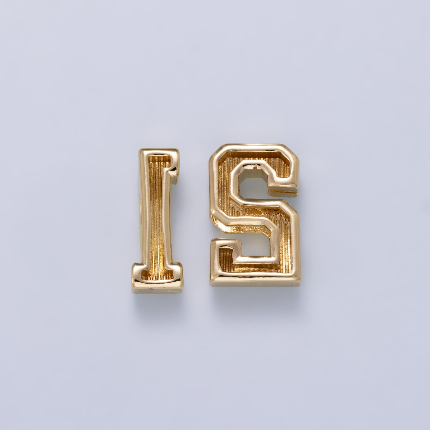 24k Gold Filled Varsity Number Beads charm Sport Number Spacer 3D Gold digit number 1 2 bubble Cord Bracelet Supply