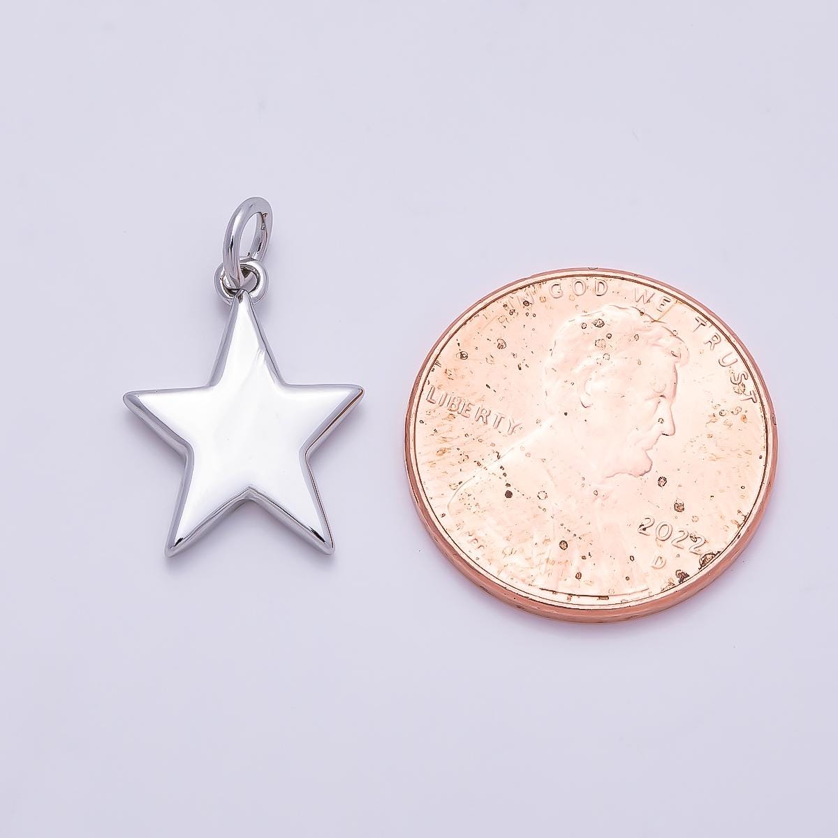 Silver Mini Star Charms 16mm Double Sided charm for Necklace Earring Bracelet DIY Jewelry Making Supply Celestial Jewelry | CHARMS-01269