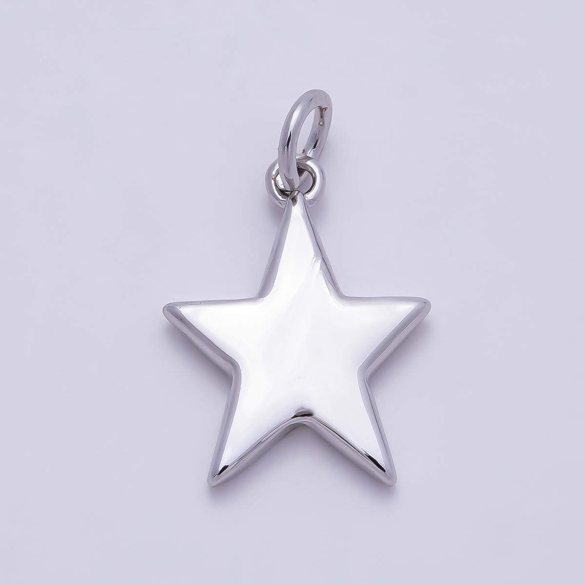 Silver Mini Star Charms 16mm Double Sided charm for Necklace Earring Bracelet DIY Jewelry Making Supply Celestial Jewelry | CHARMS-01269