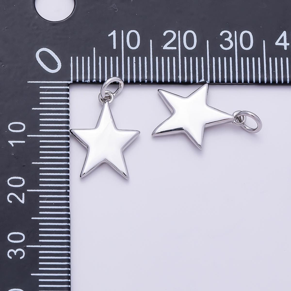 Silver Mini Star Charms 16mm Double Sided charm for Necklace Earring Bracelet DIY Jewelry Making Supply Celestial Jewelry | CHARMS-01269