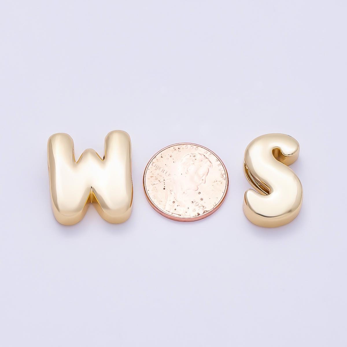 16K Gold Filled 20mm Minimalist Chubby Initial Letter A-Z Alphabet Personalized Bead Dainty Monogram Necklace Supply Jewelry | Beads-00414