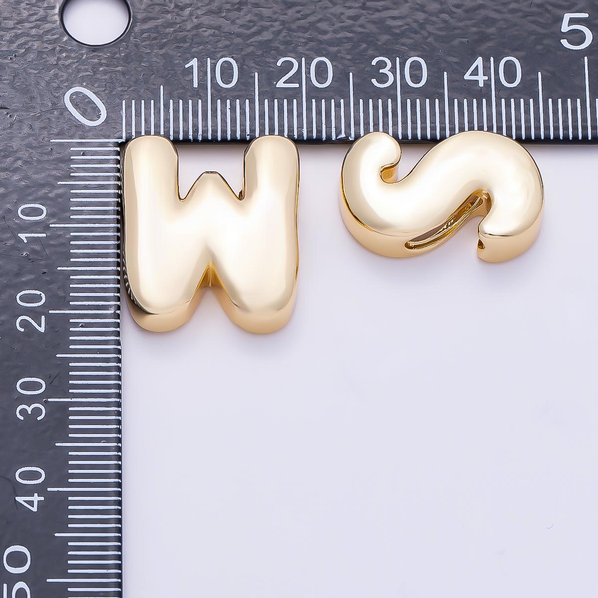 16K Gold Filled 20mm Minimalist Chubby Initial Letter A-Z Alphabet Personalized Bead Dainty Monogram Necklace Supply Jewelry | Beads-00414