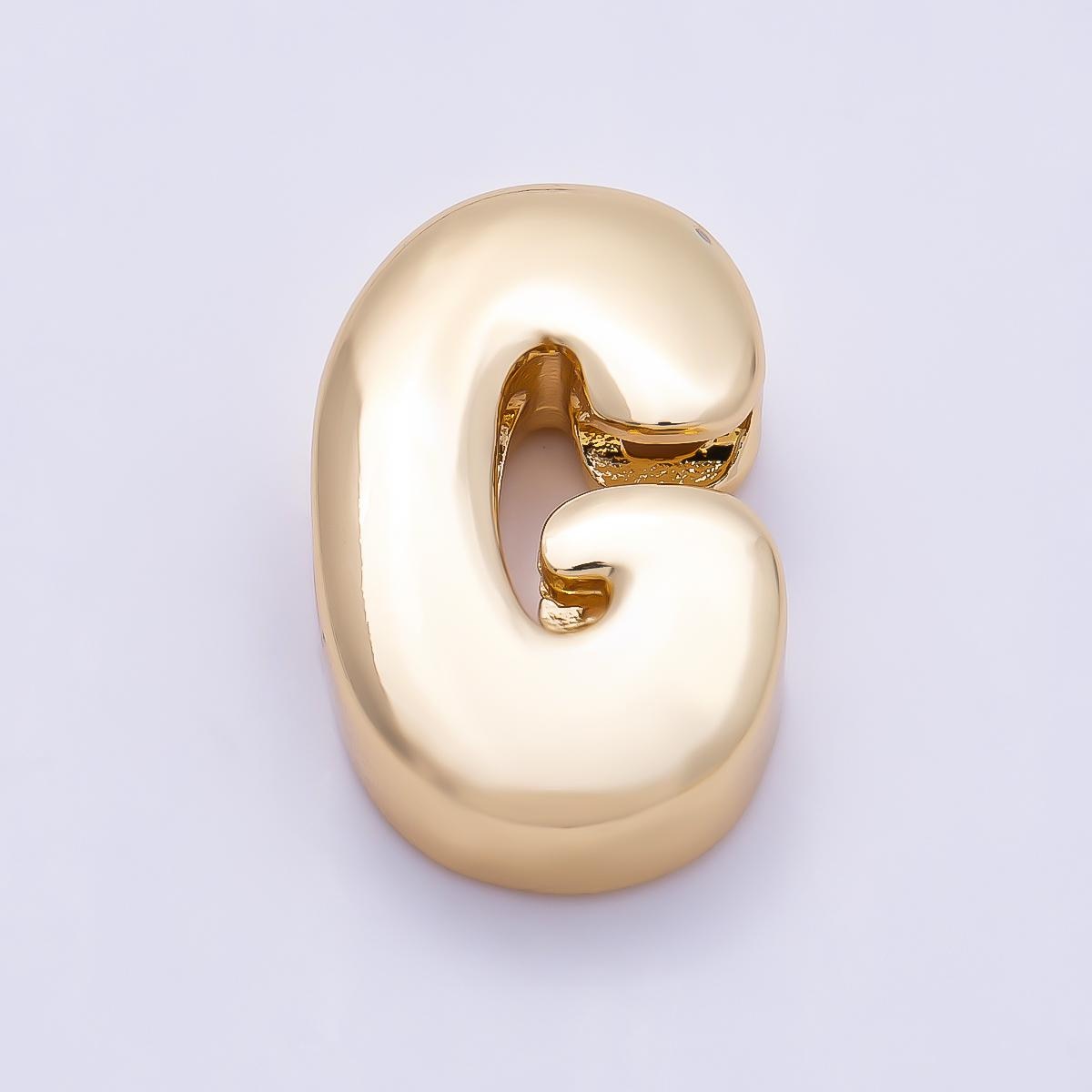 16K Gold Filled 20mm Minimalist Chubby Initial Letter A-Z Alphabet Personalized Bead Dainty Monogram Necklace Supply Jewelry | Beads-00414