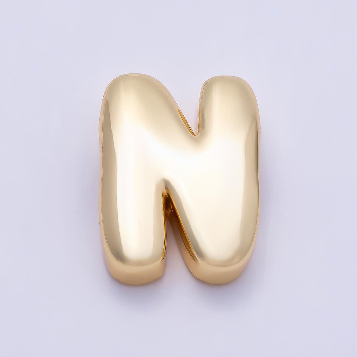 16K Gold Filled 20mm Minimalist Chubby Initial Letter A-Z Alphabet Personalized Bead Dainty Monogram Necklace Supply Jewelry | Beads-00414