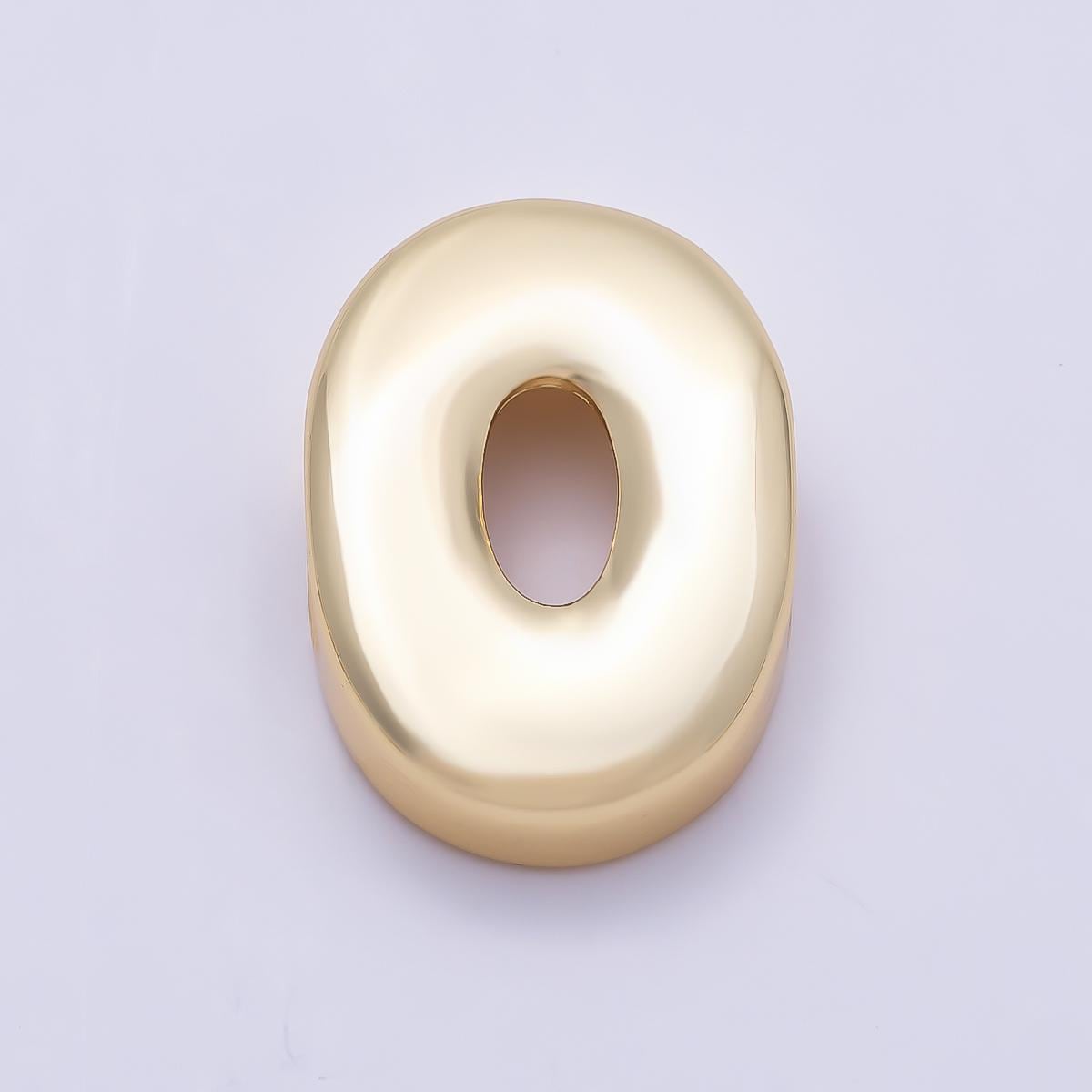 16K Gold Filled 20mm Minimalist Chubby Initial Letter A-Z Alphabet Personalized Bead Dainty Monogram Necklace Supply Jewelry | Beads-00414