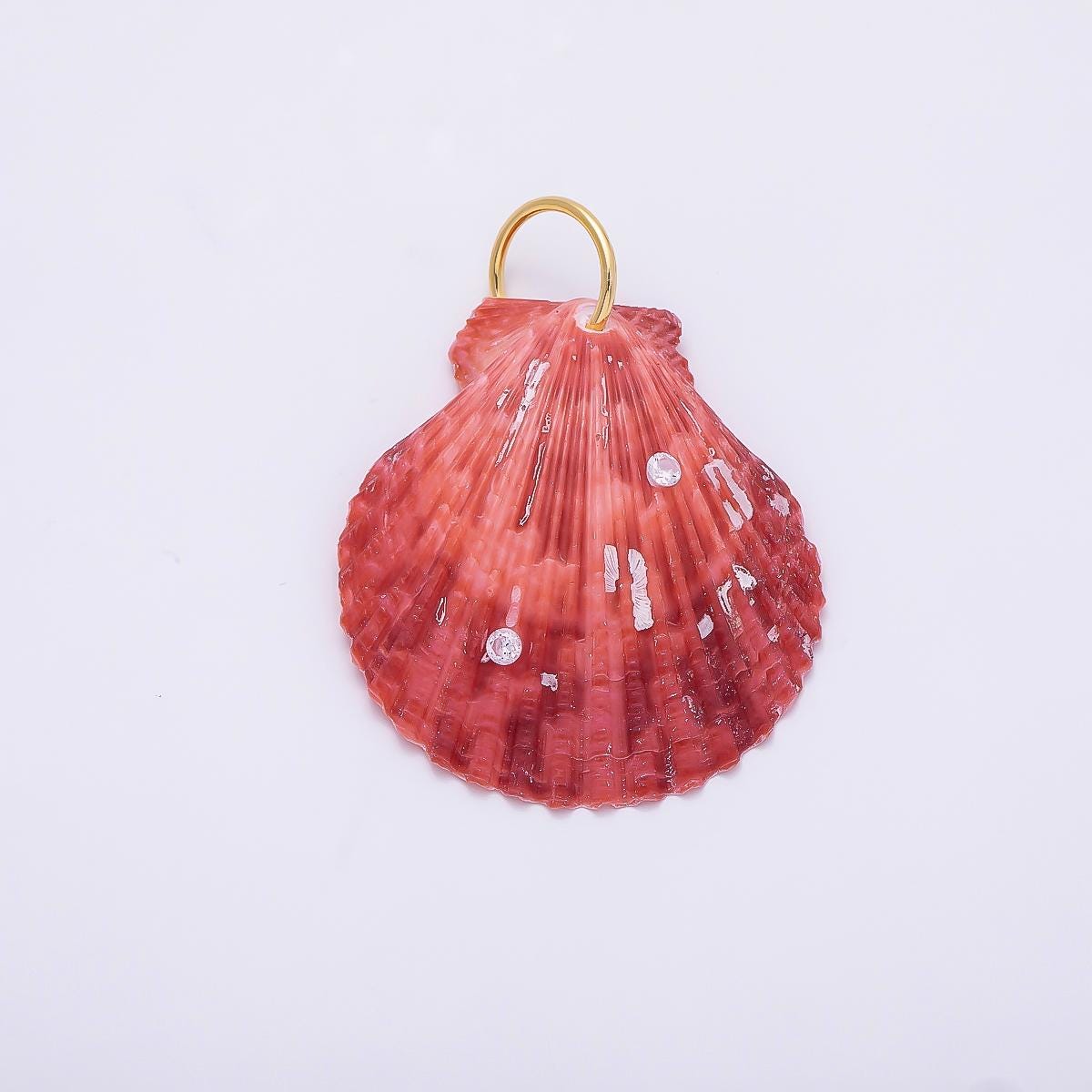 Natural Scallop Shell Pendant, Genuine Seashell Charm Coastal Beach Shell Pendant, Ocean Jewelry Charm, Mermaid Necklace Pendant Charms-1473