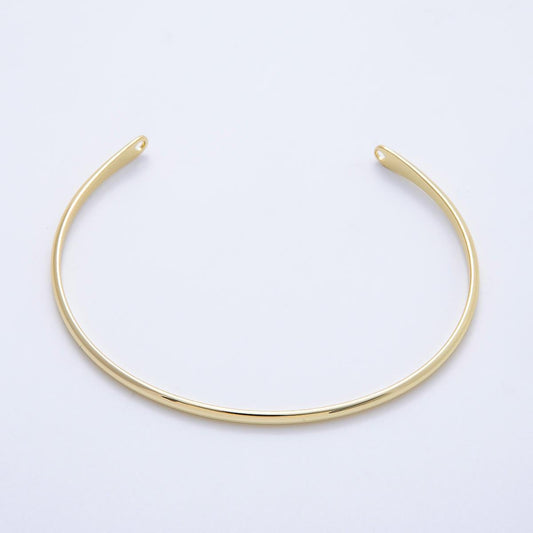 18K Gold Filled Thin Minimalist Half Cuff Bracelet- Half Bracelet Finding for Bangle Supply WA-4459