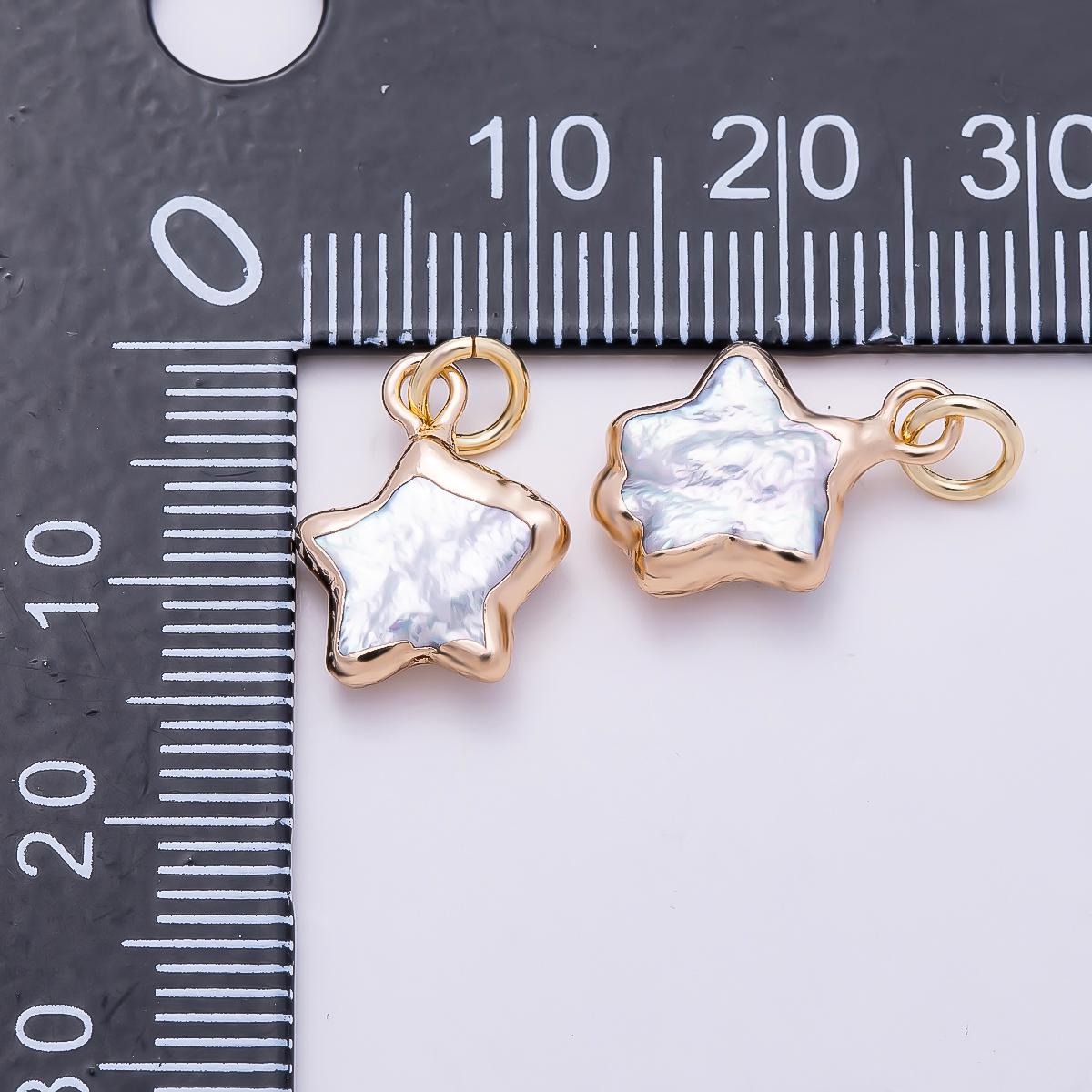 18k Gold Filled 15mm Celestial Shell Charm for Necklace Making Dainty Floating Star Minimalist Jewelry Supply Gift for Her | CHARMS-01371