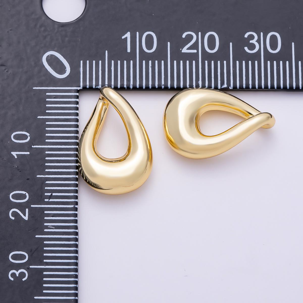 16K Gold Filled 17.7mm Chunky Teardrop Pendant Findings Waterdrop Open Hoop Loop Charm DIY Jewelry Making Supplies Necklace | Findings-00421
