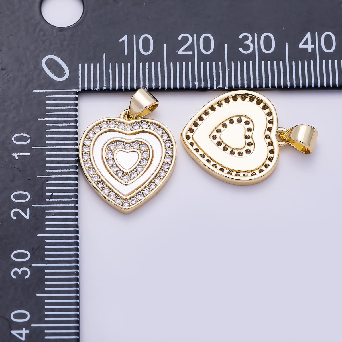 16K Gold Filled 18mm Shell Pearl Micro Paved CZ Heart Pendant Layered Shell Romantic Jewelry DIY Supply custom Necklace for her|Charms-01454